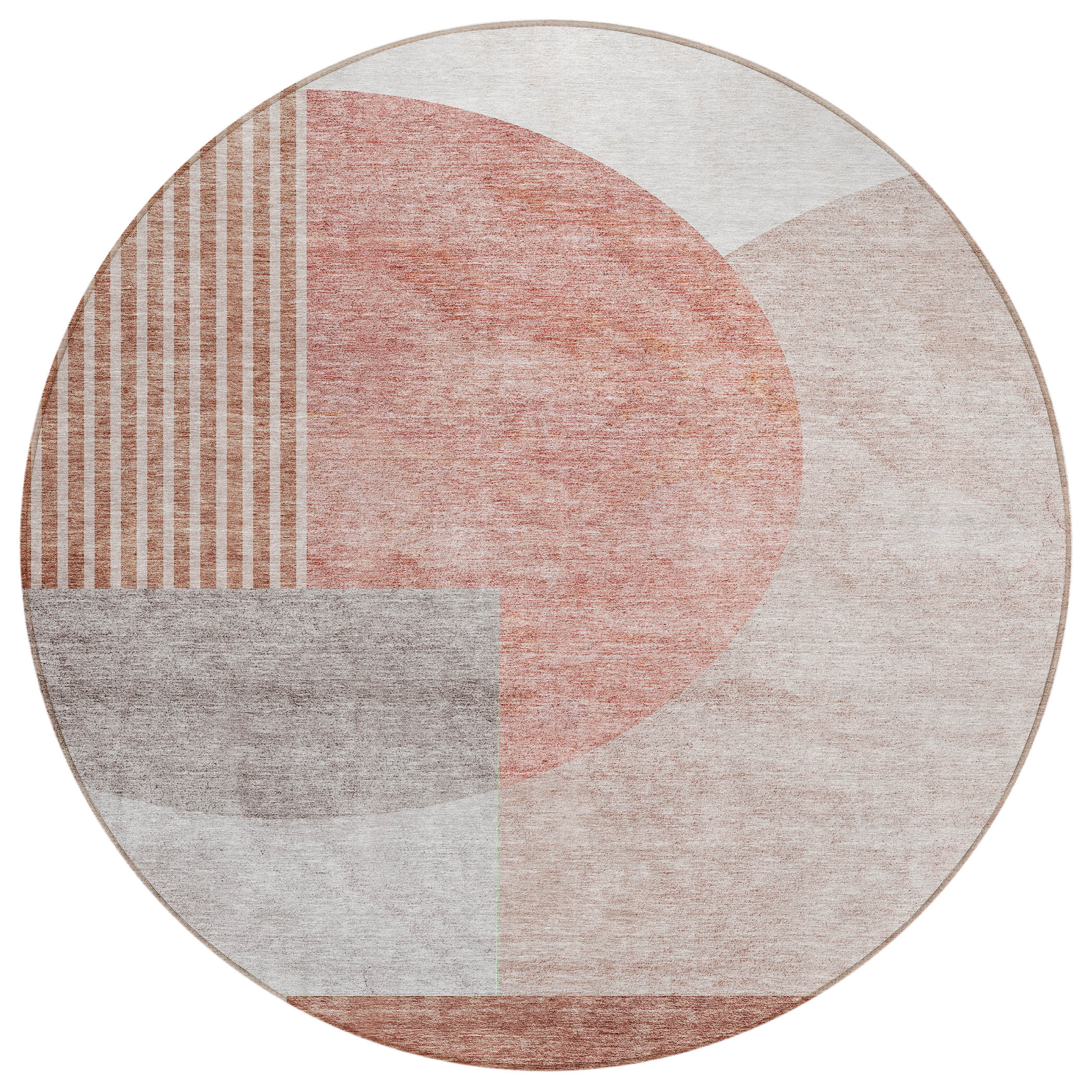 Addison Rugs ACN678CP8RO Chantille ACN678CP 8 x 8 (ft) Polyester Copper Round Indoor/Outdoor Geometric Machine washable Area rug