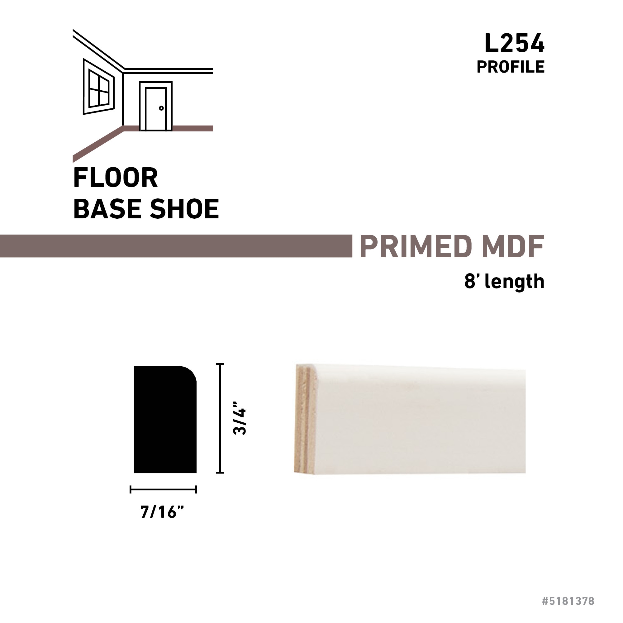  L 254 8 FBDPM Quarter-Round-Moulding - View #5