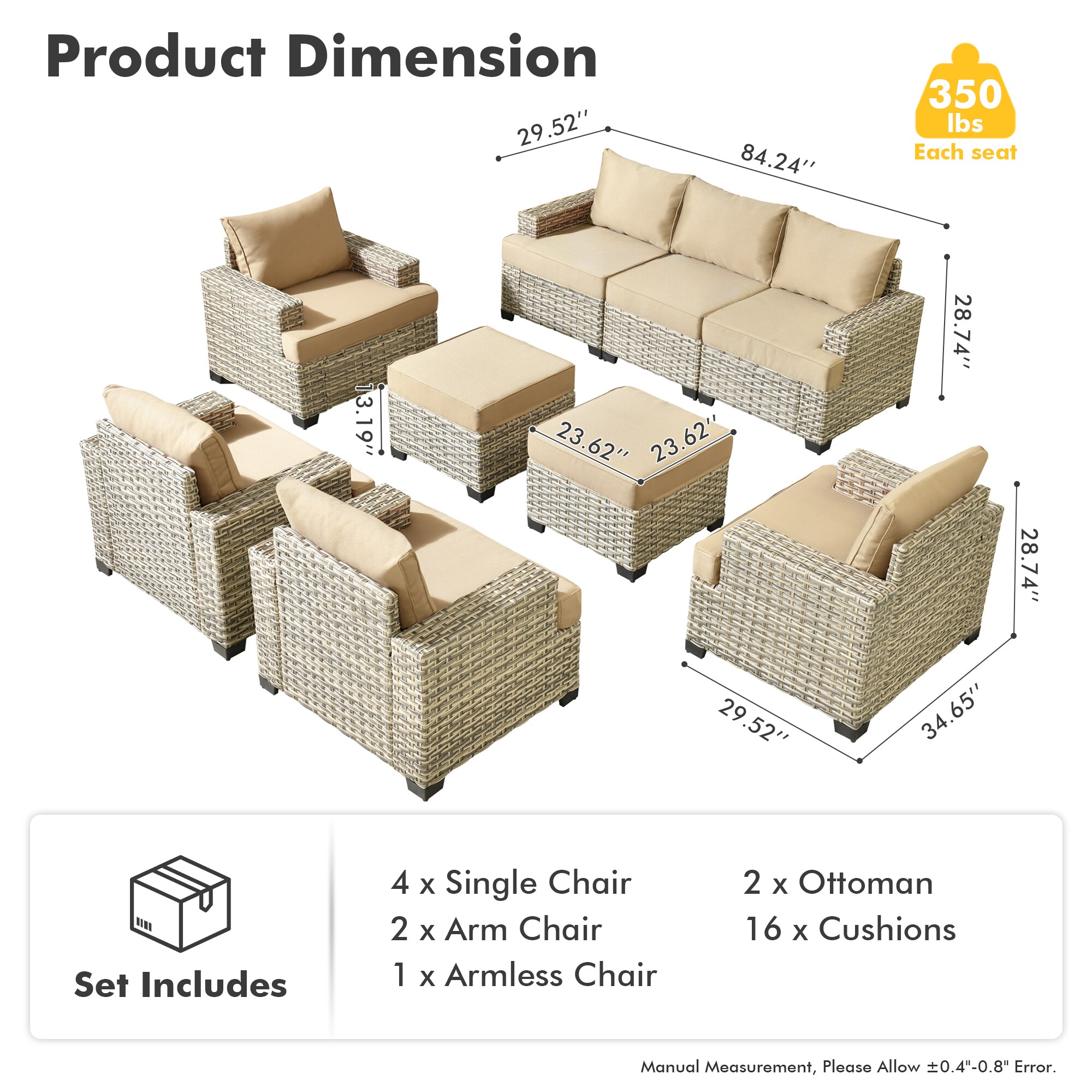Ovios TS609 Patio-Conversation-Sets - View #7