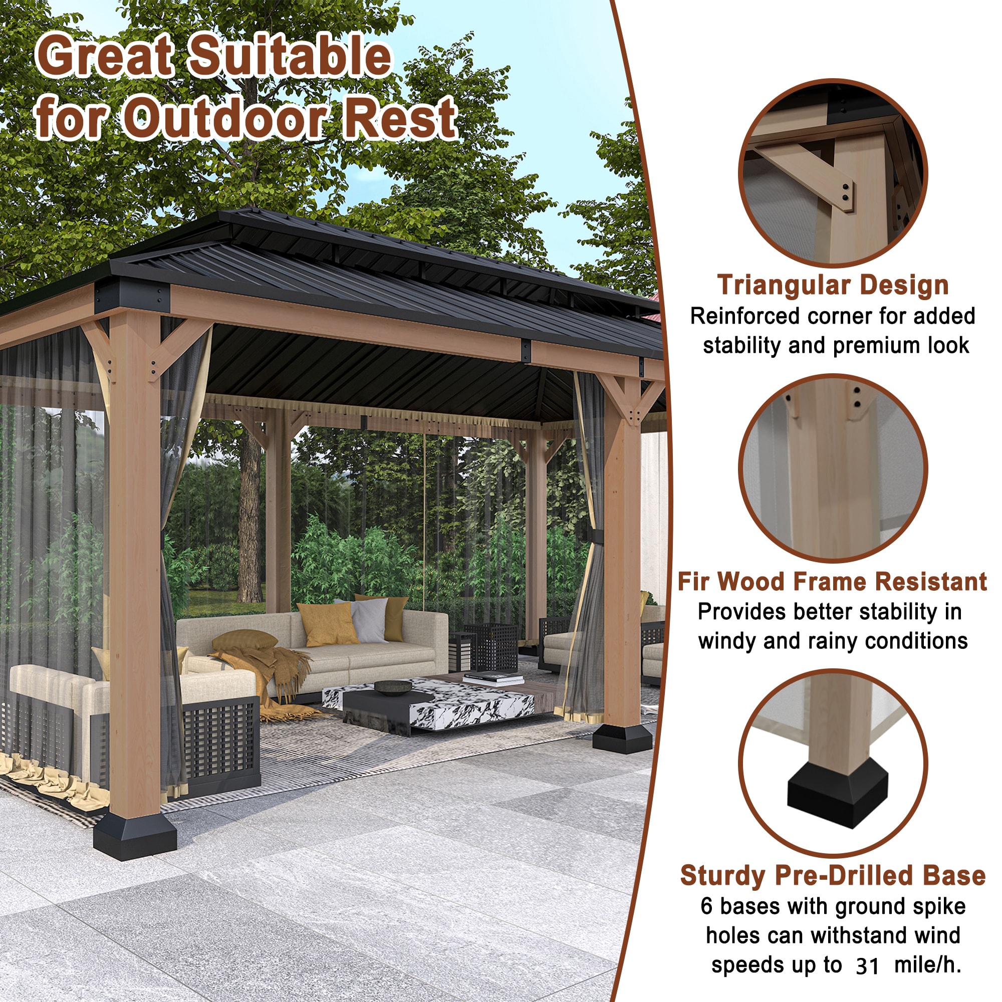Dimakai DK-O122014091 Wood-Resin-Gazebos - View #4