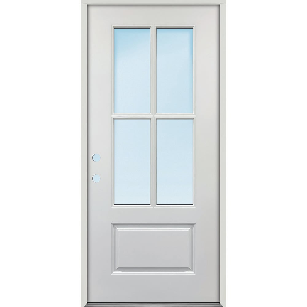 Greatview Doors FG528SGL32R-6 32-in x 80-in x 6-9/16-in Fiberglass 3/4 lite Right-hand inswing Unfinished Front Door Insulating core