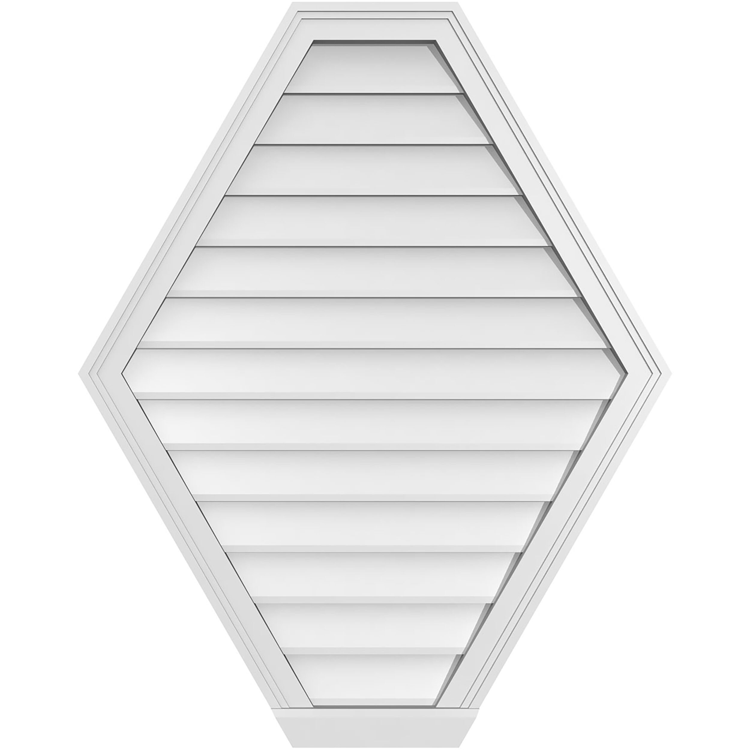 Ekena Millwork GVPHP32X4003SN 32-Inches x 40-Inches Off-white Peaked PVC Gable Louver Vent