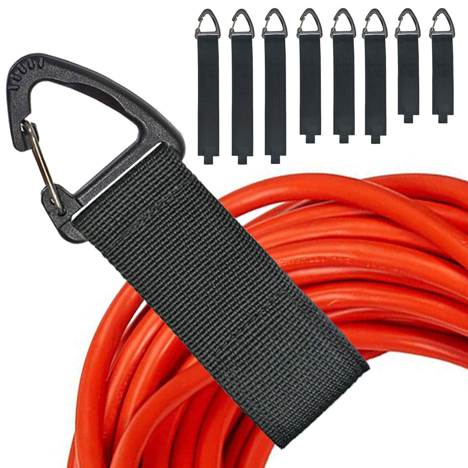 Oyezvary  Extension Cord Organizer 8 Pack Heavy Duty Storage Straps for Garage and Outdoor Organization with Triangle Buckle for Hanging Various