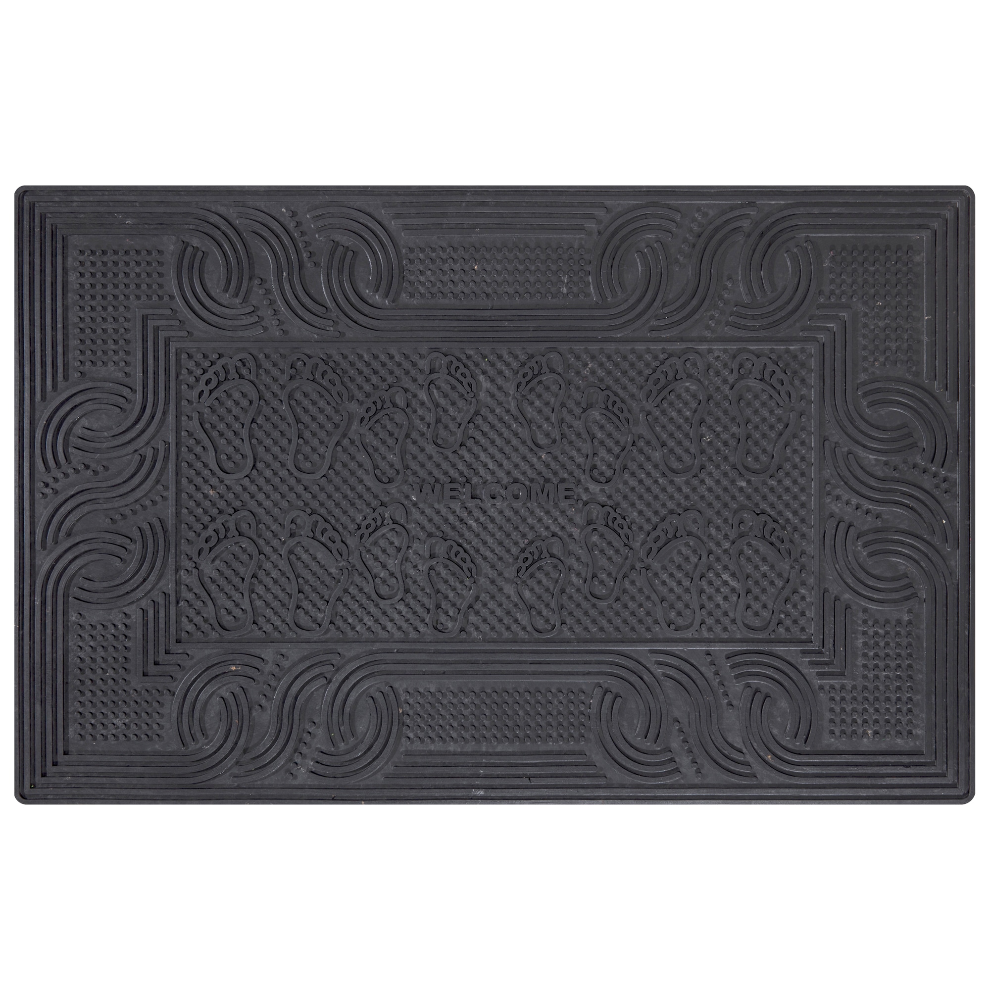 Ottomanson 2-ft x 3-ft Black Rubber Rectangular Indoor or Outdoor ...