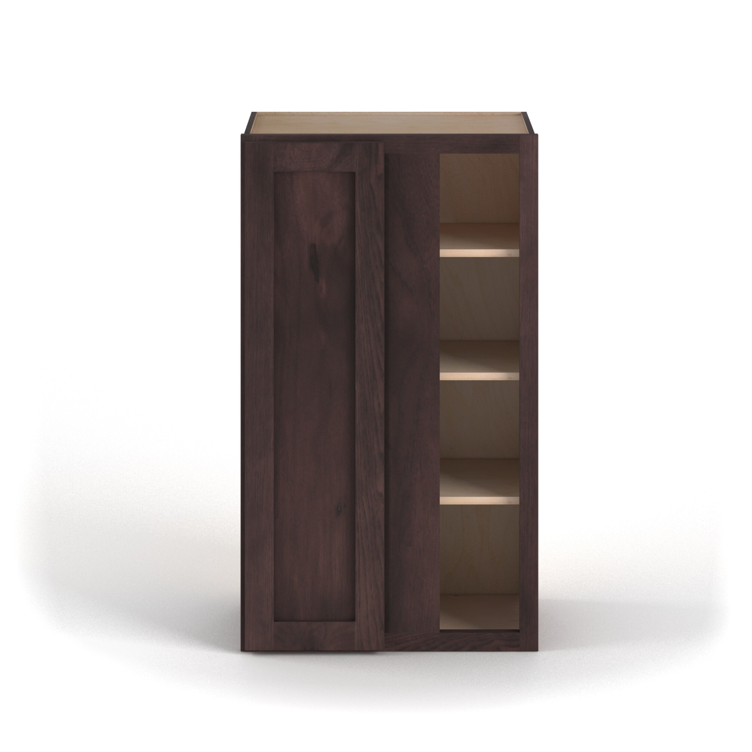 Valleywood Cabinetry 27-in W x 30-in H x 12-in D Rustic Hickory Wall Ready To Assemble Plywood Cabinet (Flat Panel Shaker Door Style)