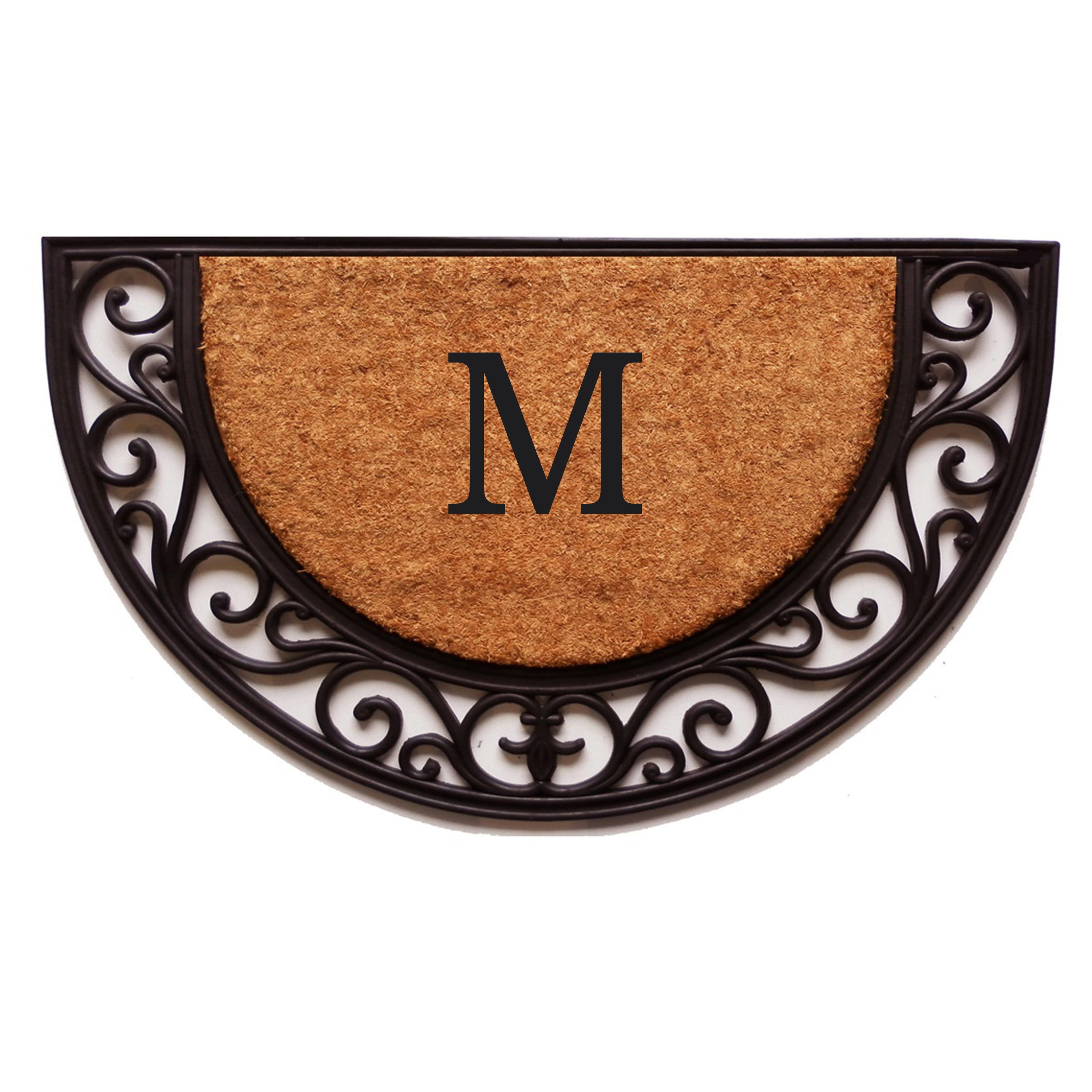 Callowaymills 100141830M 2-ft x 3-ft Natural/Black Coir/Rubber Half-round Indoor or outdoor Decorative Door mat