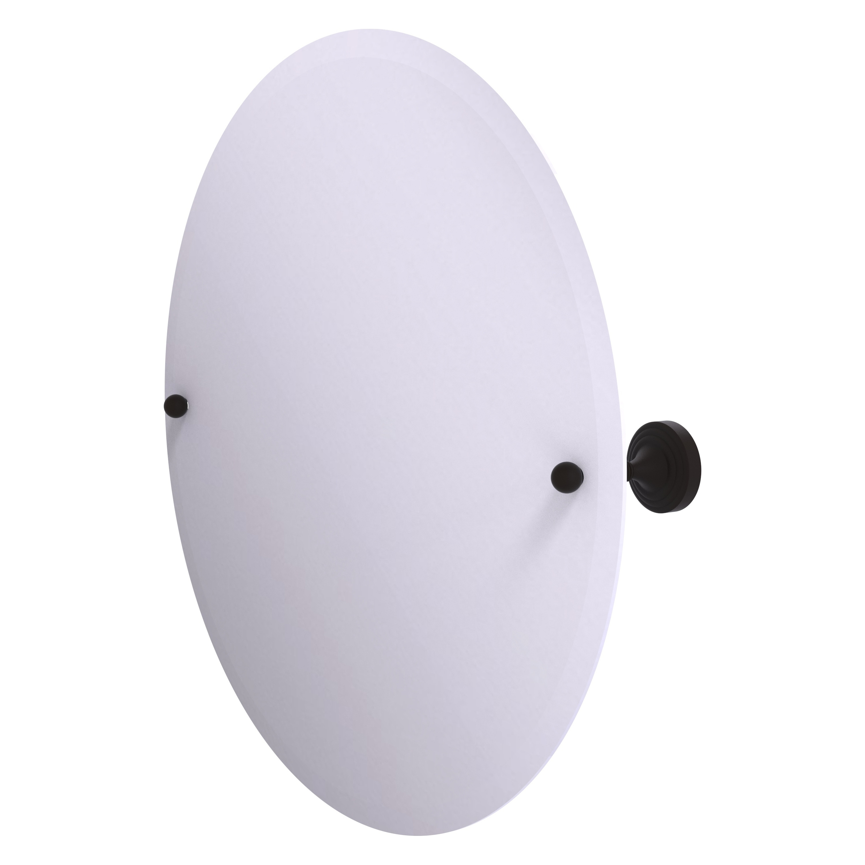 Allied Brass SG-90-ORB Sag Harbor 22-Inches x 3.6-Inches Beveled Frameless Round Tilting Bathroom Vanity Mirror ( Oil-rubbed Bronze )
