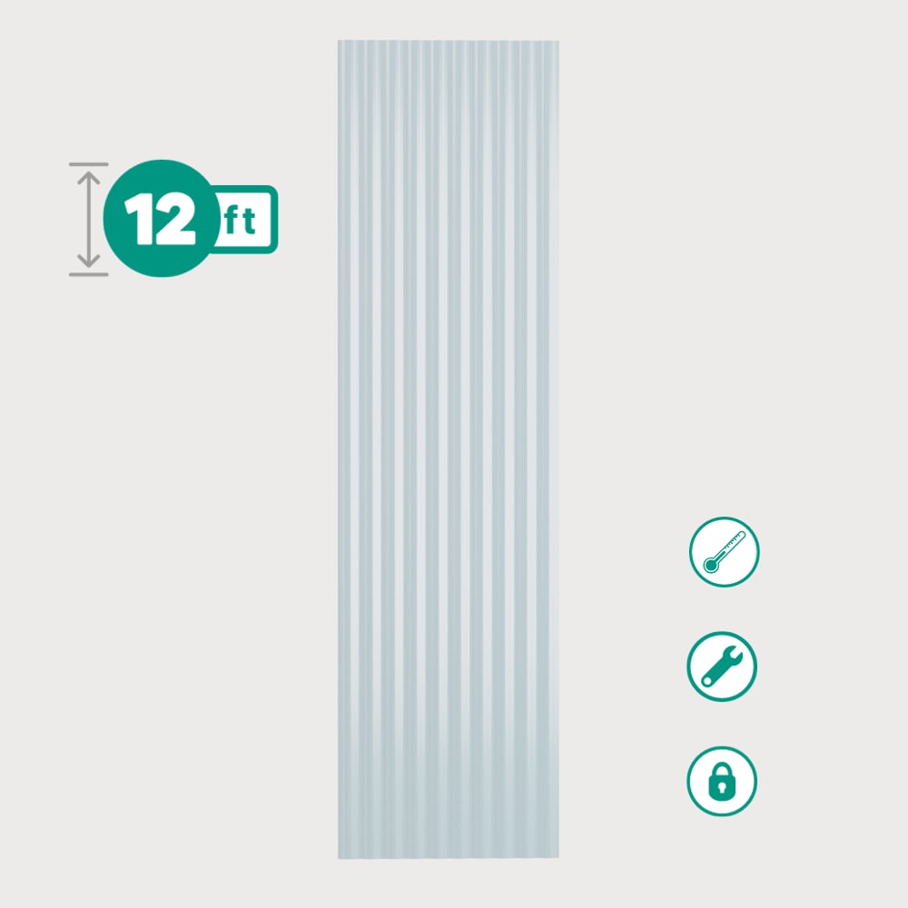 Tuftex 1214C SeaCoaster 2.17-ft x 12-ft Corrugated Clear PVC plastic Roof Panel