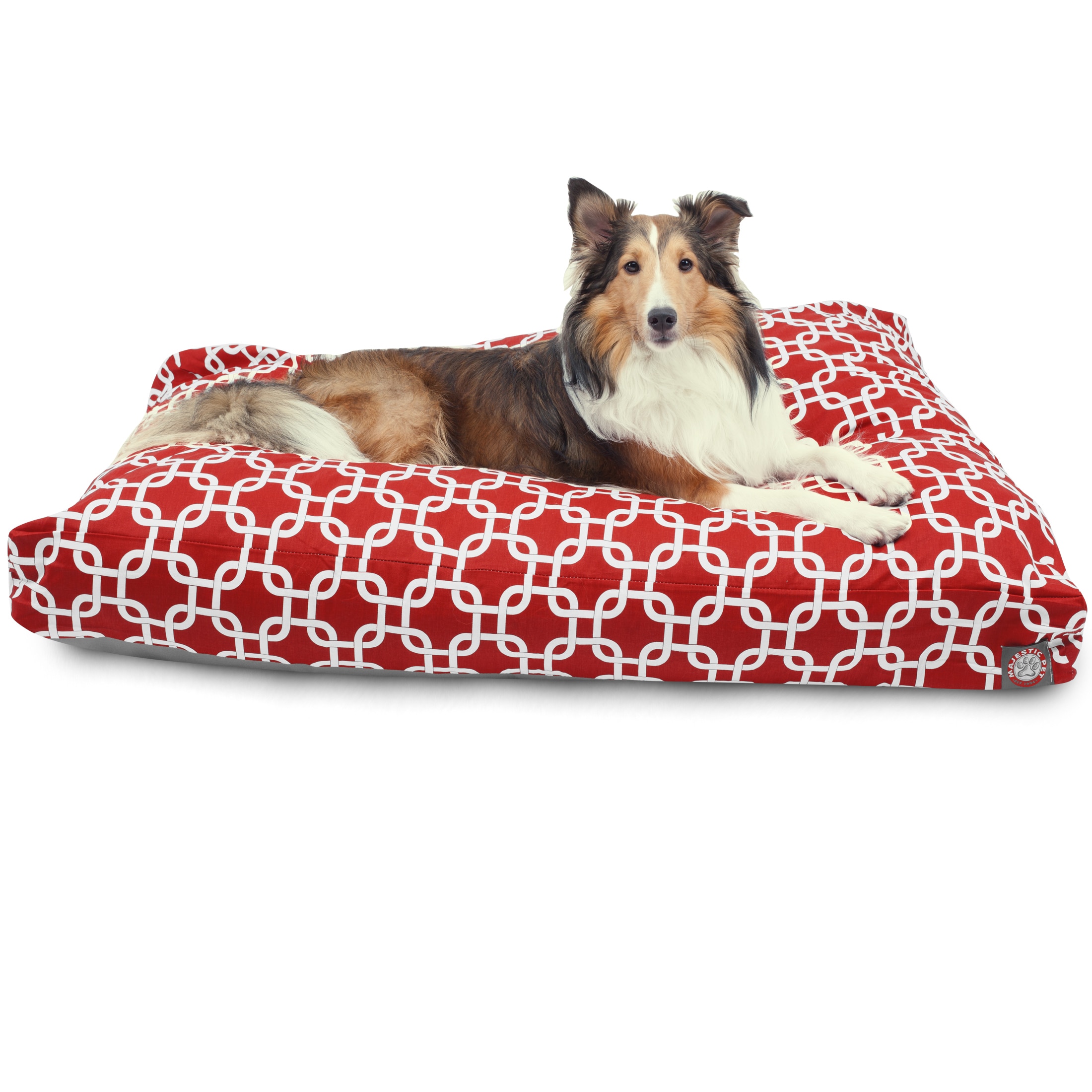 Majestic Pet Products 788995502296 Rectangular Red Polyester Pillow Dog Bed ( Large )