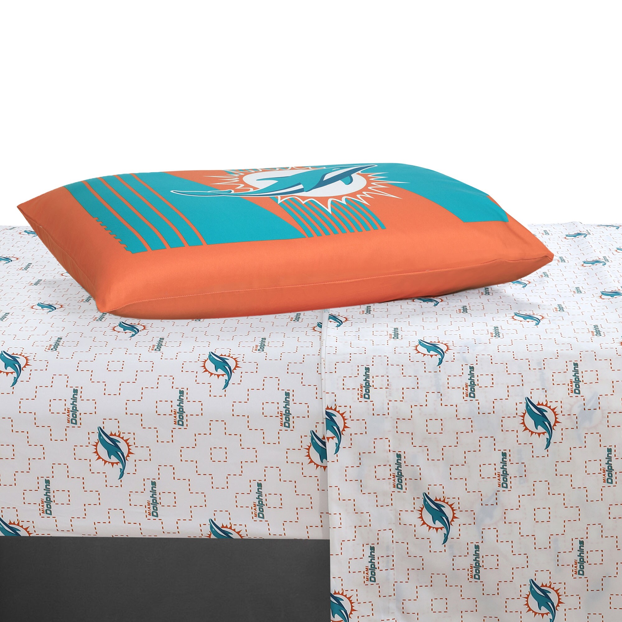 Miami Dolphins Twin/Twin XL Status Bed in a Bag Set - Sports Unlimited