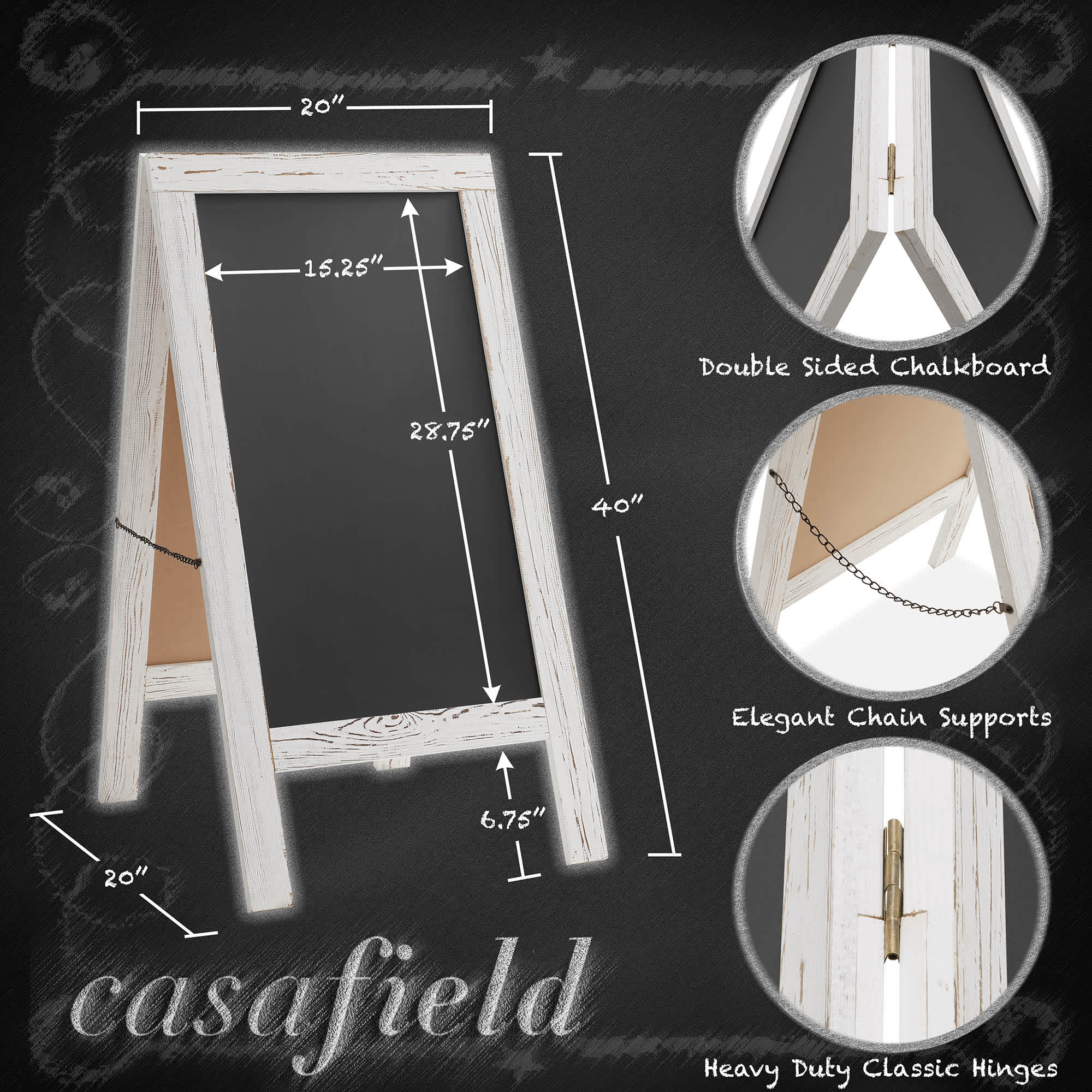 Casafield HOM-HBY-2354-WHT Dry-Erase-Bulletin-Boards - View #4