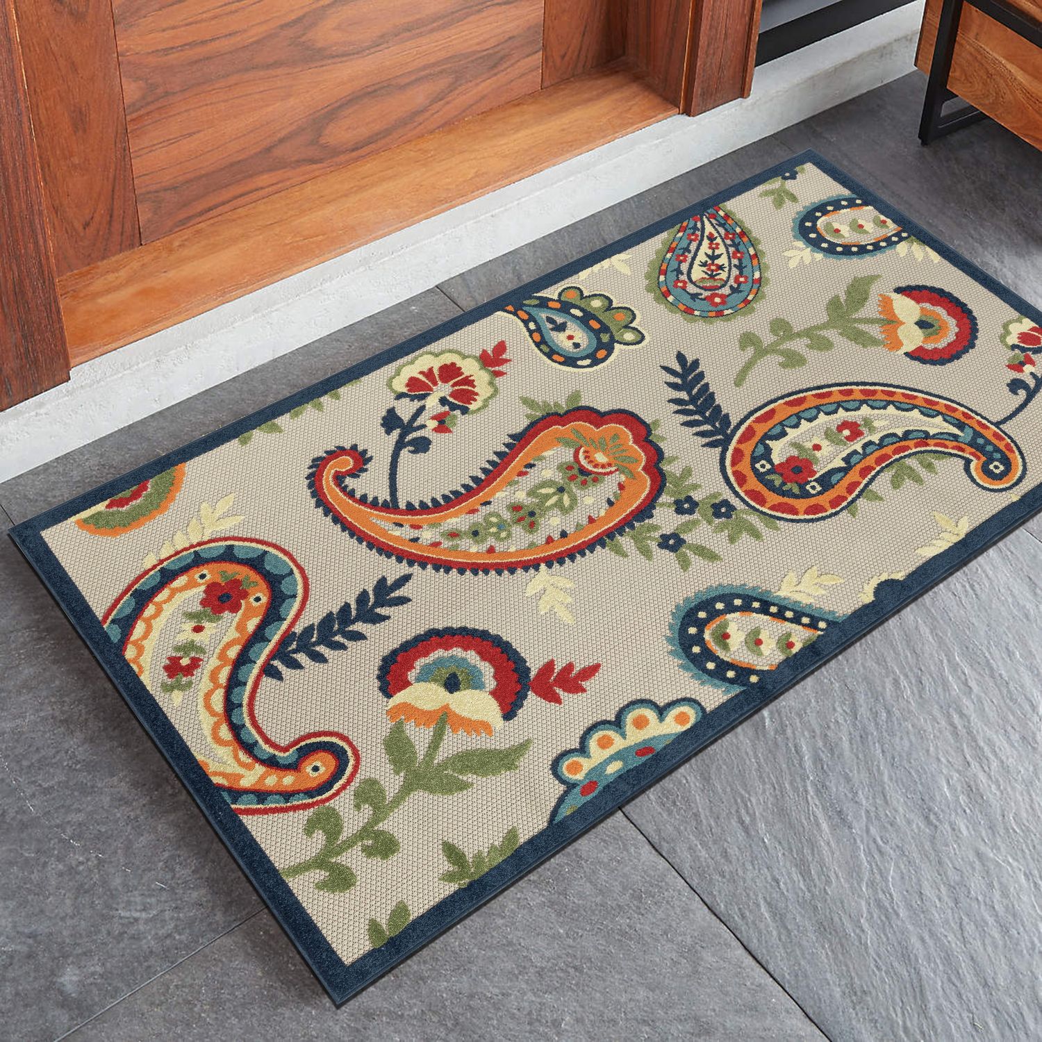 LR Home 2 X 3 (ft) Indoor/Outdoor Paisley Area Rug in the Rugs 