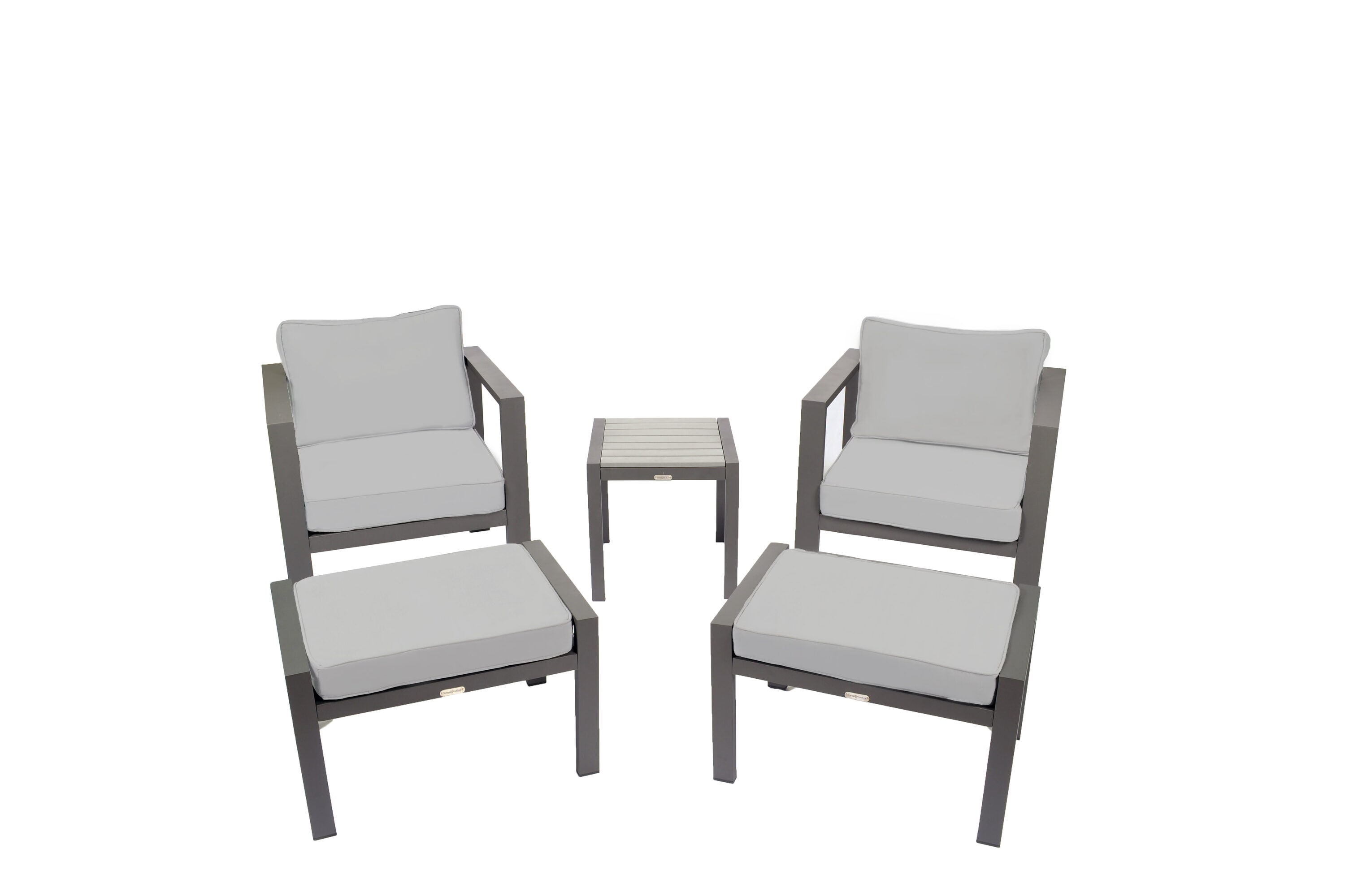 Tortuga Outdoor SKY-BIS-GRY Lakeview 5 -Piece Patio Conversation Set with Gray Cushions