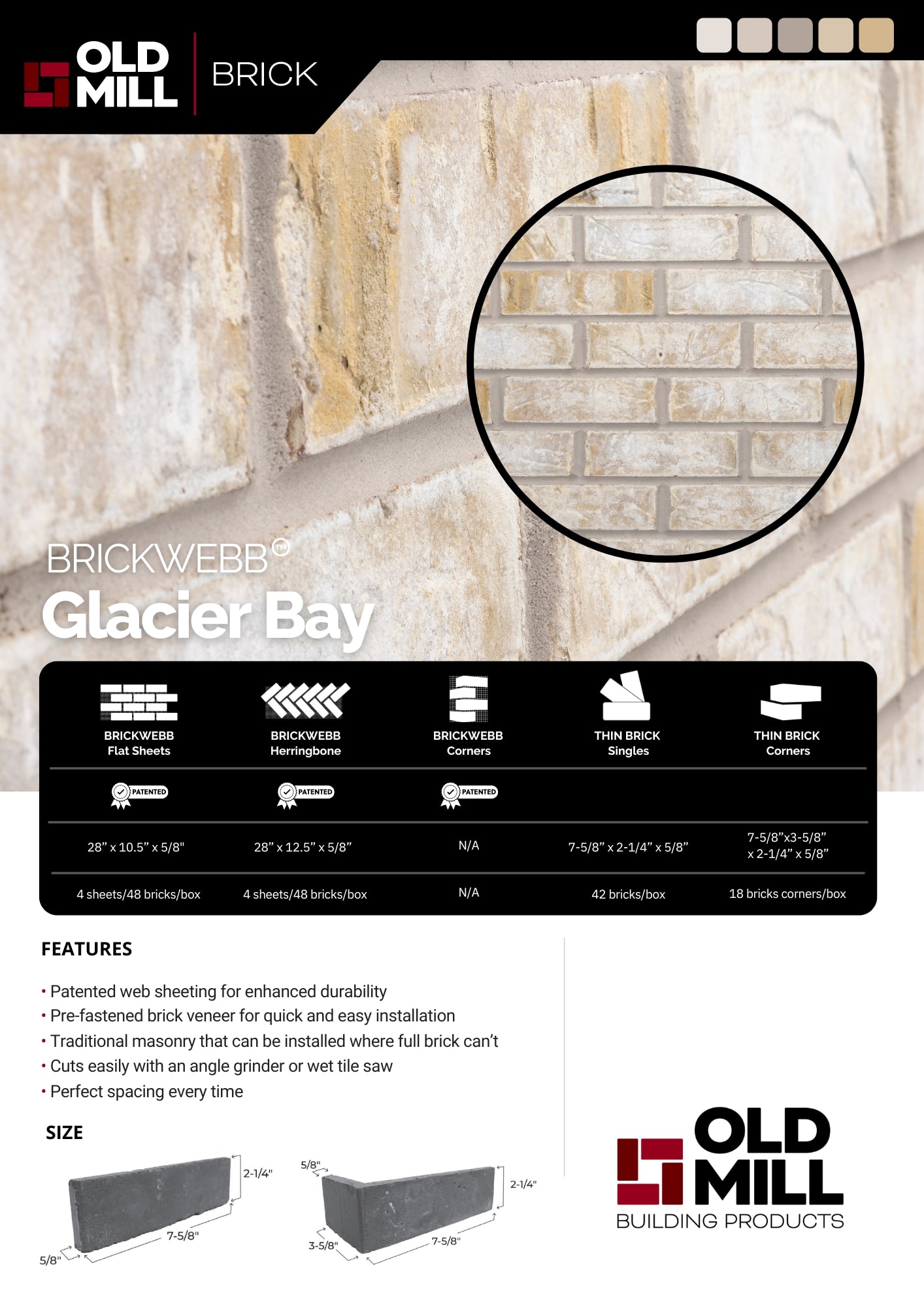 Old Mill Thin Brick Systems BWH-370049CS Brick-Veneer - View #4