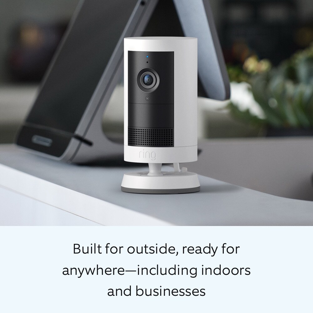 Ring Outdoor Cam Plus, Battery with 2K Video and Ring Vision, Low-Light Sight, and Mount-Anywhere Versatility (White)