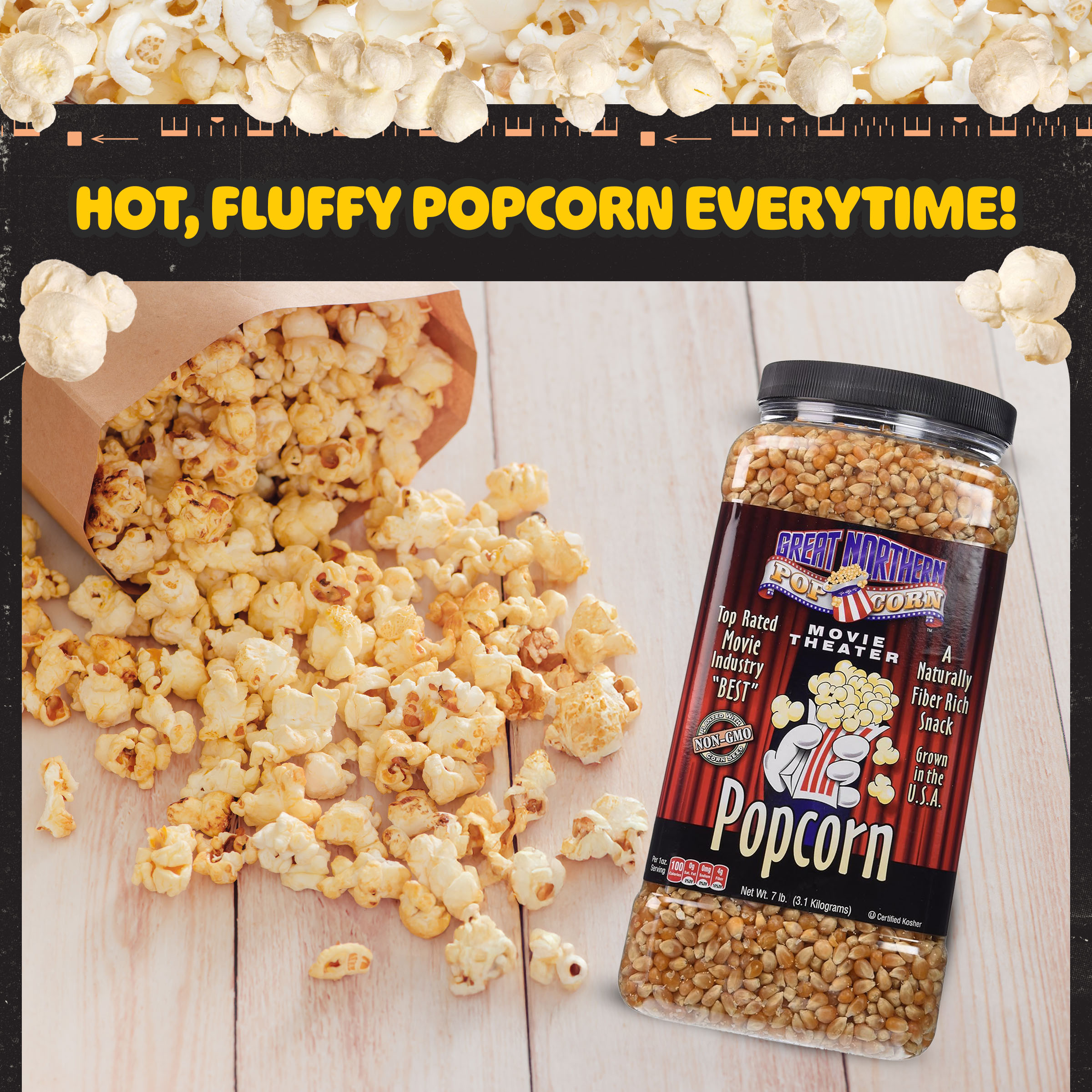 Great Northern Popcorn - 100 Bulk Movie Theater Popcorn Bags, 32 Oz Red White Blue Snack Bags For Concession Stands
