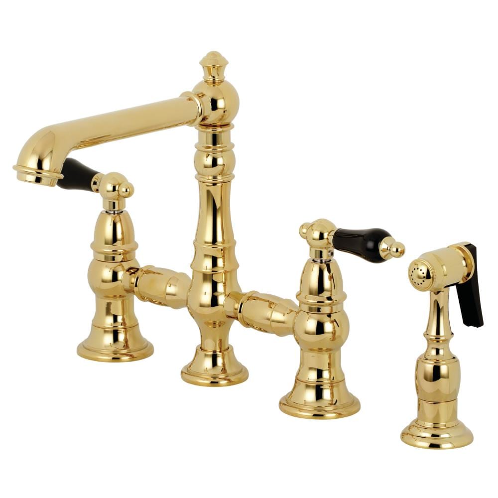 Kingston Brass Duchess Polished Brass Double Handle Bridge Kitchen   41864873 