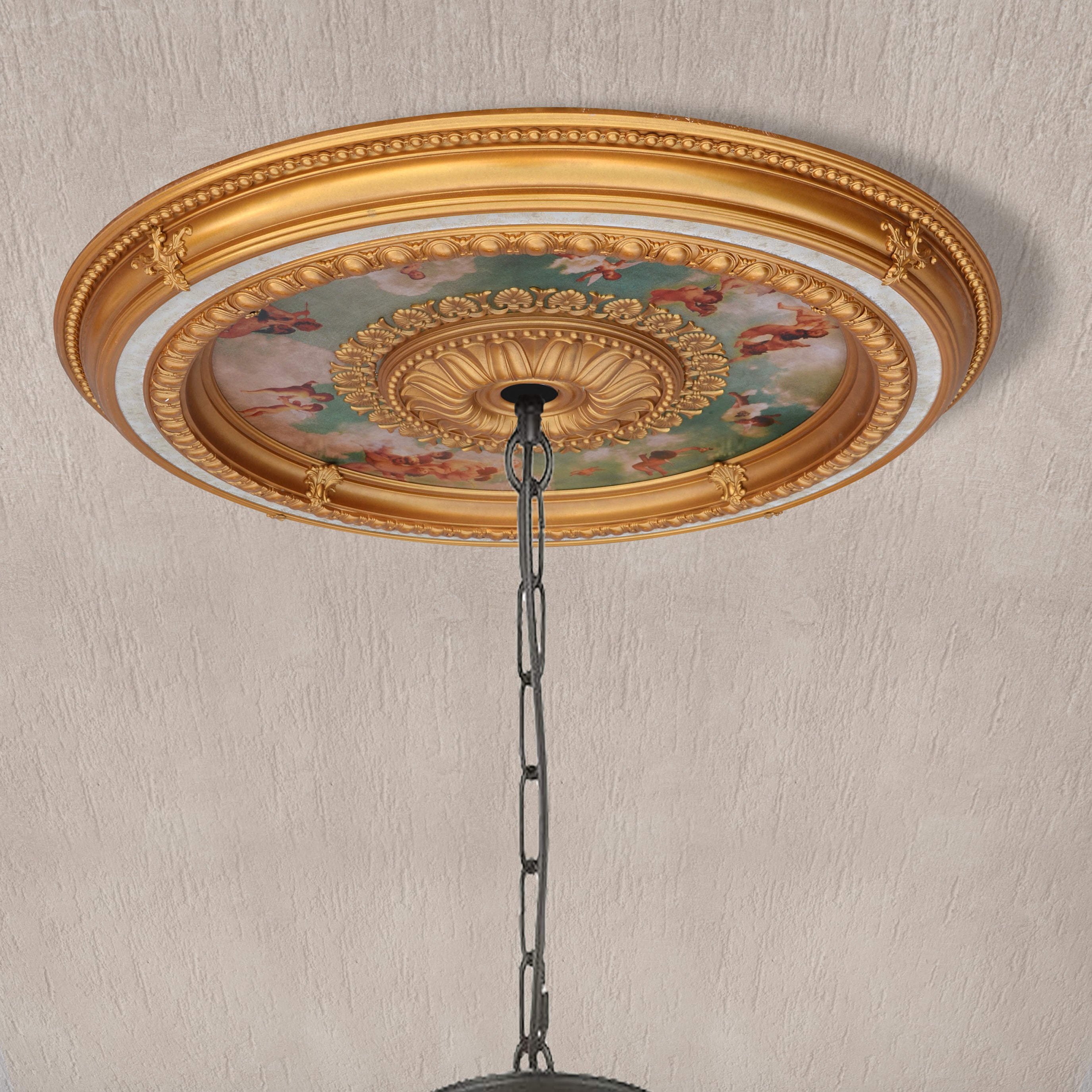 AFD HOME 10715413 Masterpiece Moldings 47-in W x 47-in L Traditional Multiple colors/finishes Polystyrene Whole Ceiling Medallion