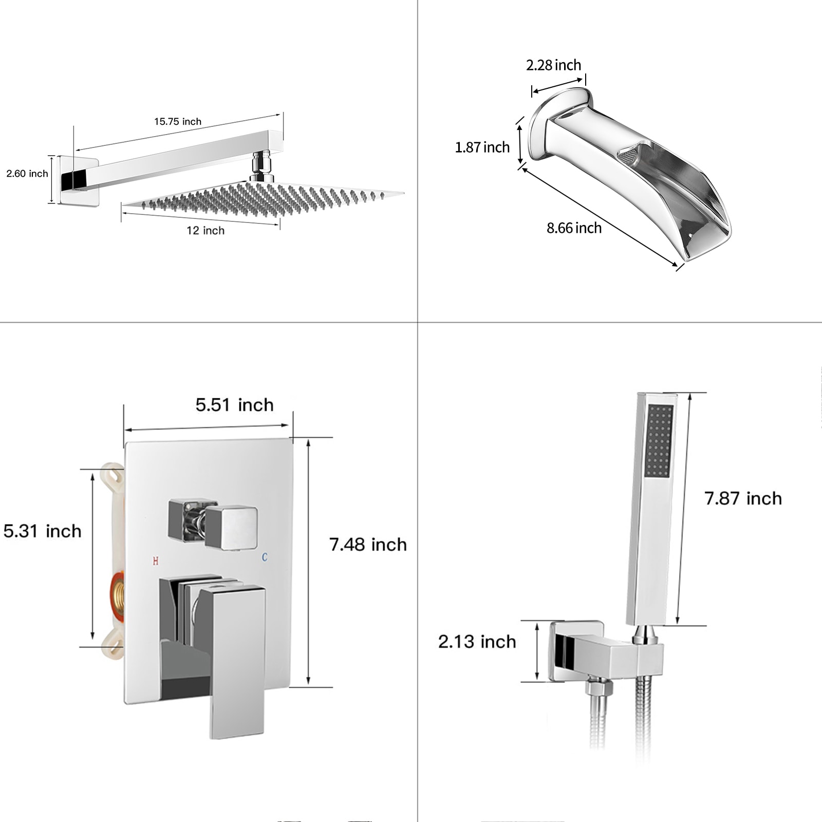 BWE A-95019-C Tub-Shower-Faucets - View #7
