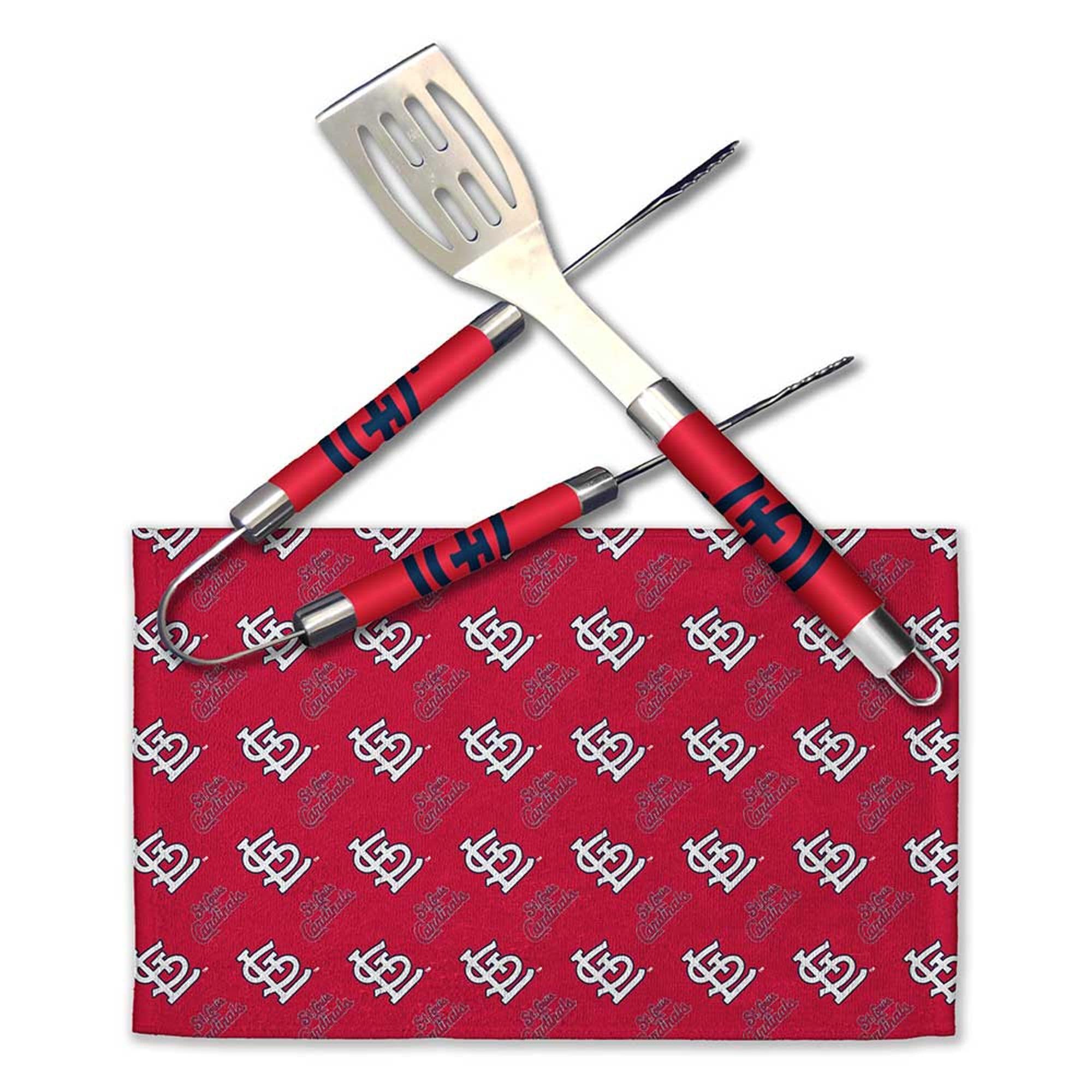 Northwest MLB St. Louis Cardinals 3 Piece BBQ Utensil Set Stainless Steel one_size | 1MLB990001027RET