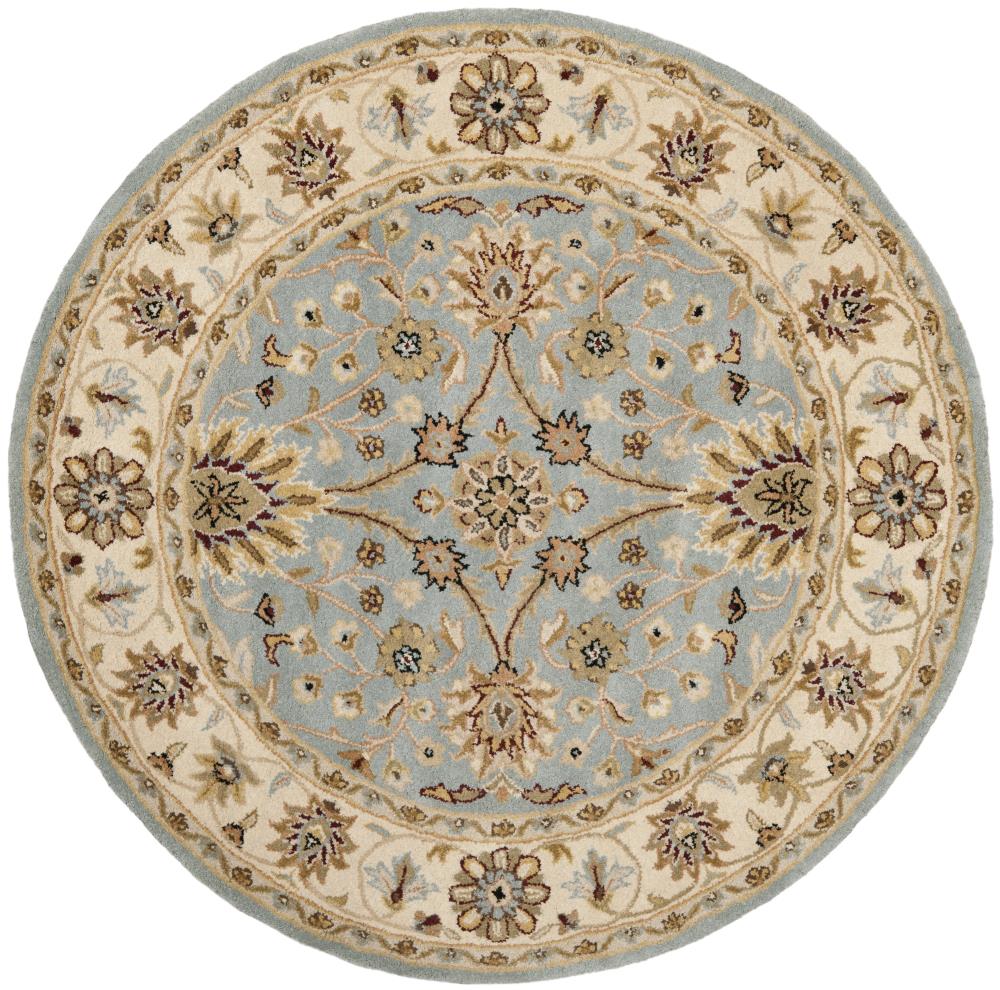 Elegant Ivory Wool 6' Round Hand-Tufted Area Rug