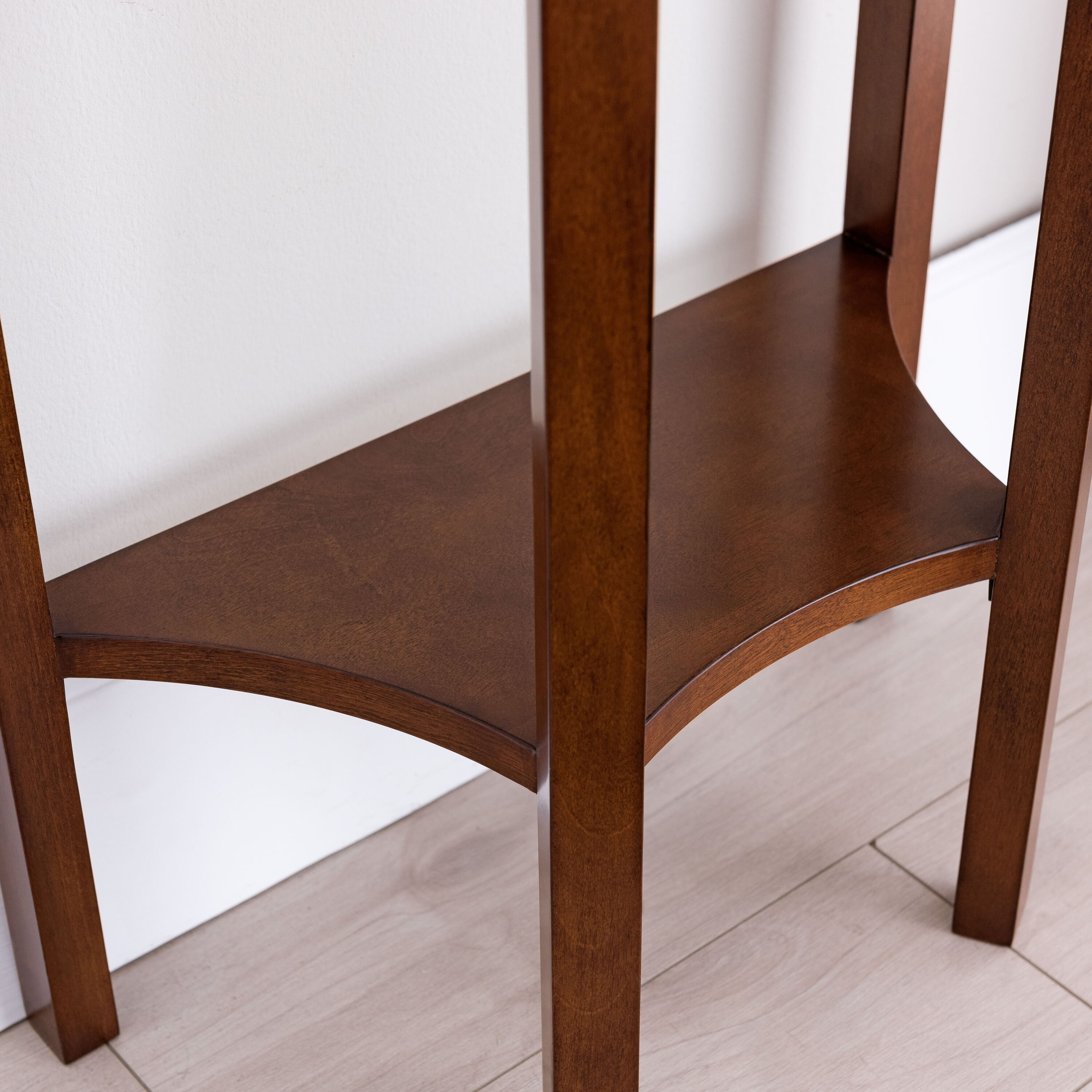 Round Chocolate Cherry Wood Hall Stand with Storage