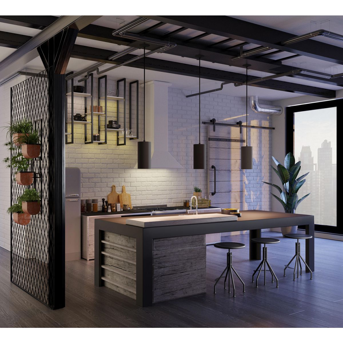 Modern 6" Black Bronze Aluminum LED Outdoor Pendant Light