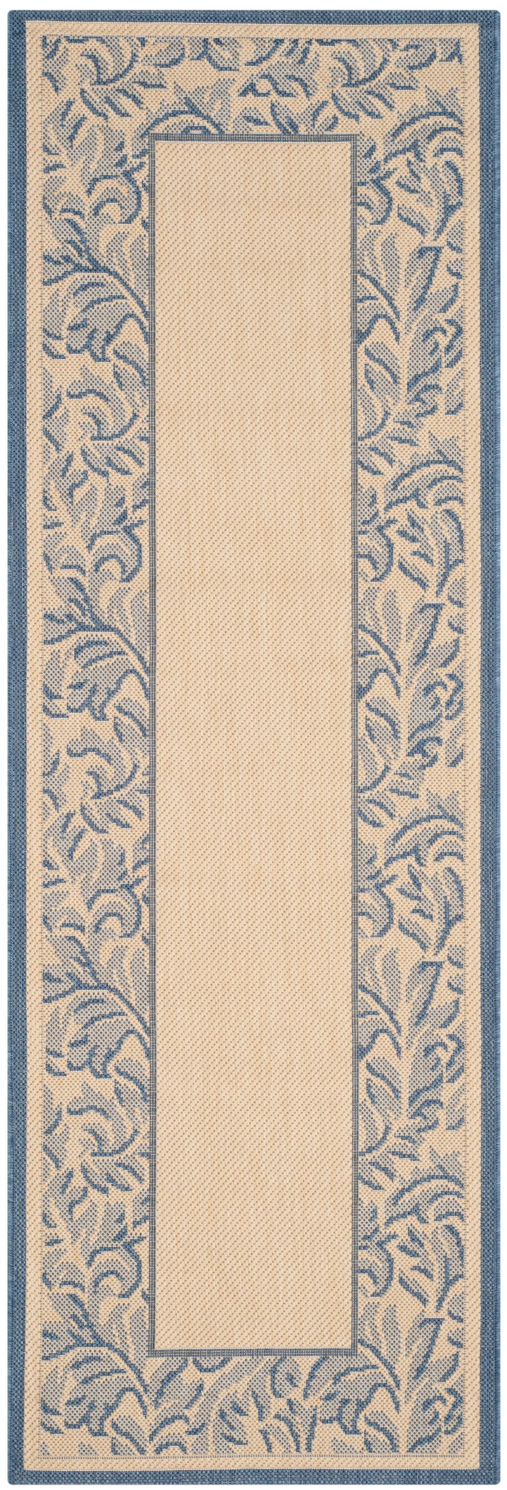 Reversible Flat-Woven Blue Runner Rug 2'3" X 6'7" - Easy Care & Stain-Resistant