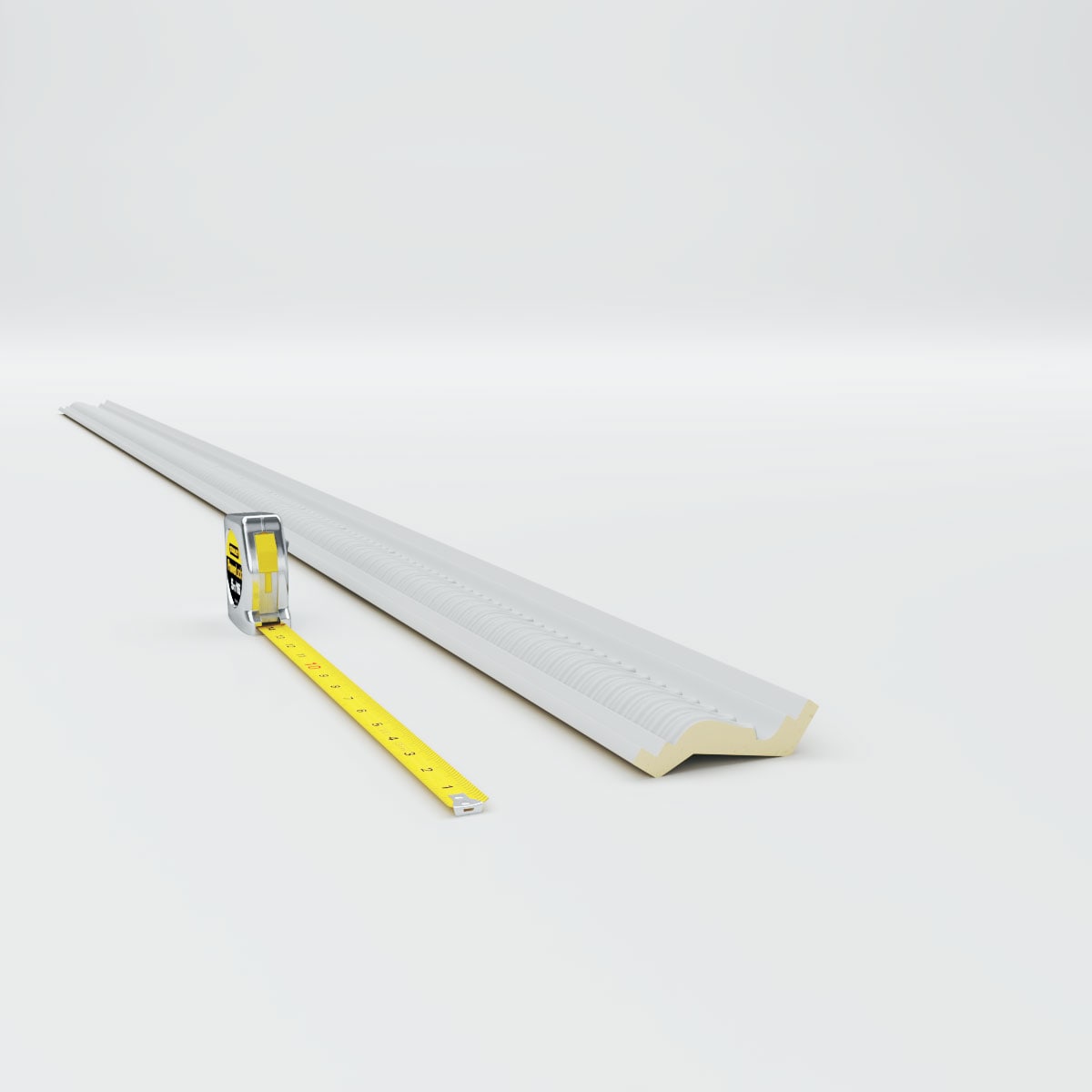 White Floral Polyurethane Crown Moulding, 94.5" Length