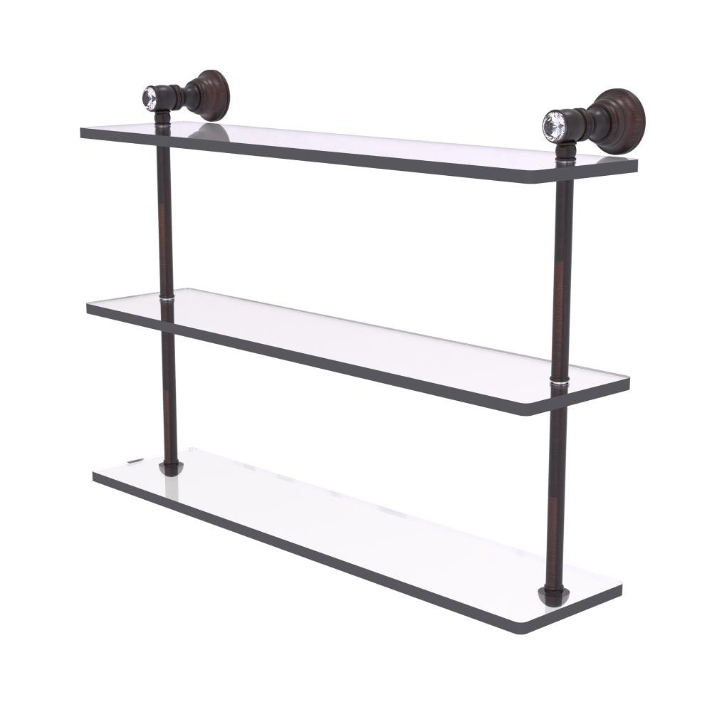 Allied Brass CC-5-22-VB Carolina Crystal Venetian Bronze 3 -Tier Wall mount Bathroom Shelf ( 22-in x 16-in x 5-in )