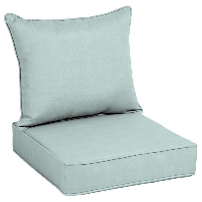 Allen Roth 2 Piece Madera Linen Sea Breeze Deep Seat Patio Chair Cushion In The Furniture Cushions Department At Com - Allen And Roth Patio Pillow