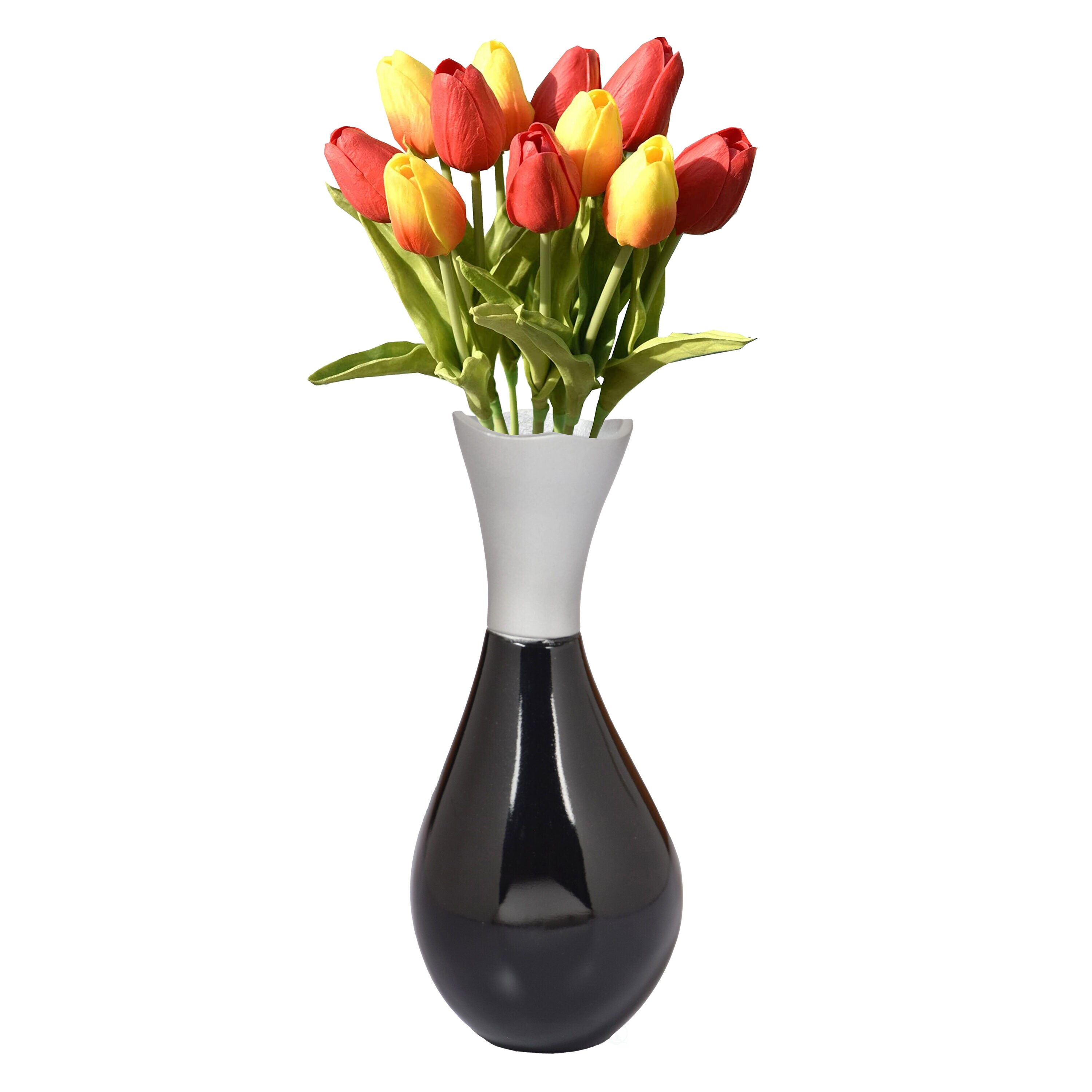 Uniquewise QI004134.L Black Aluminum Modern Vase