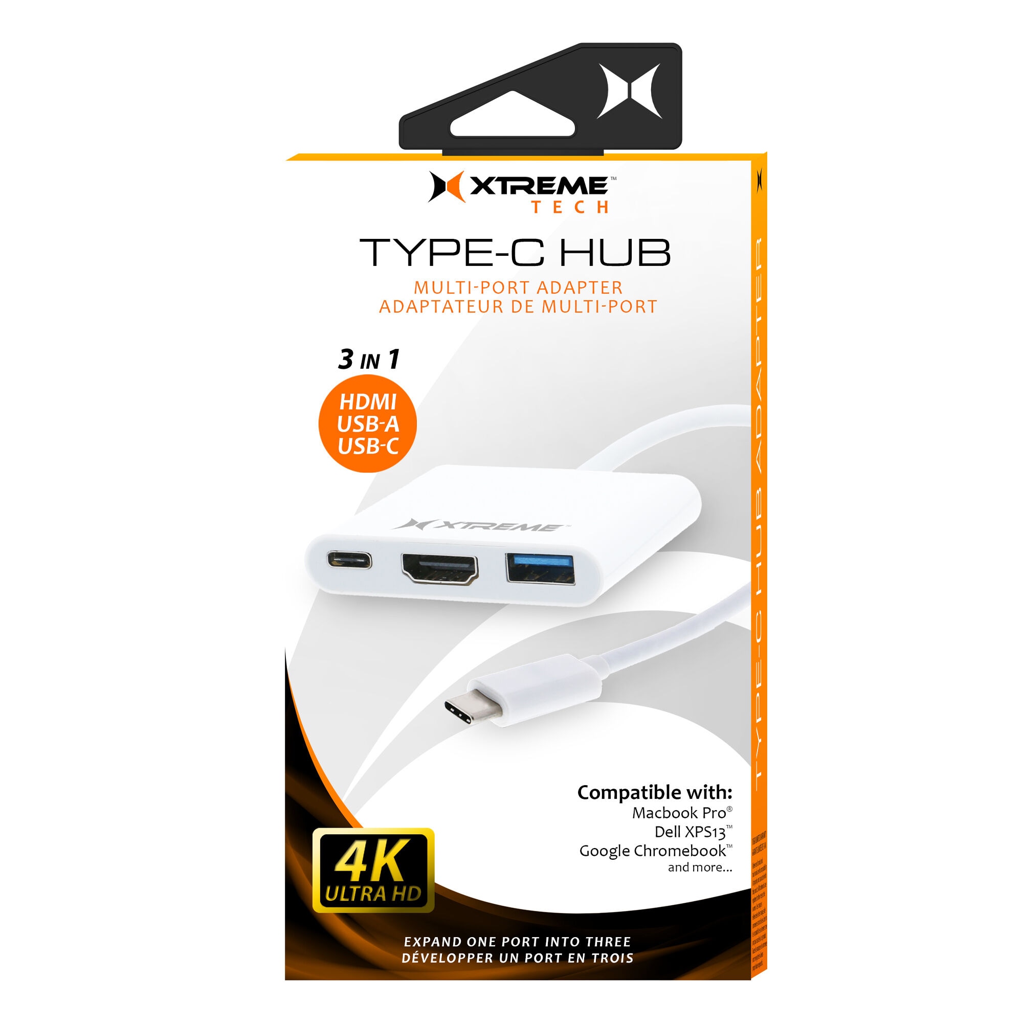 Xtreme XCB2-1012-WHT 3-in-1 Type-C Hub Multi-Port Adapter