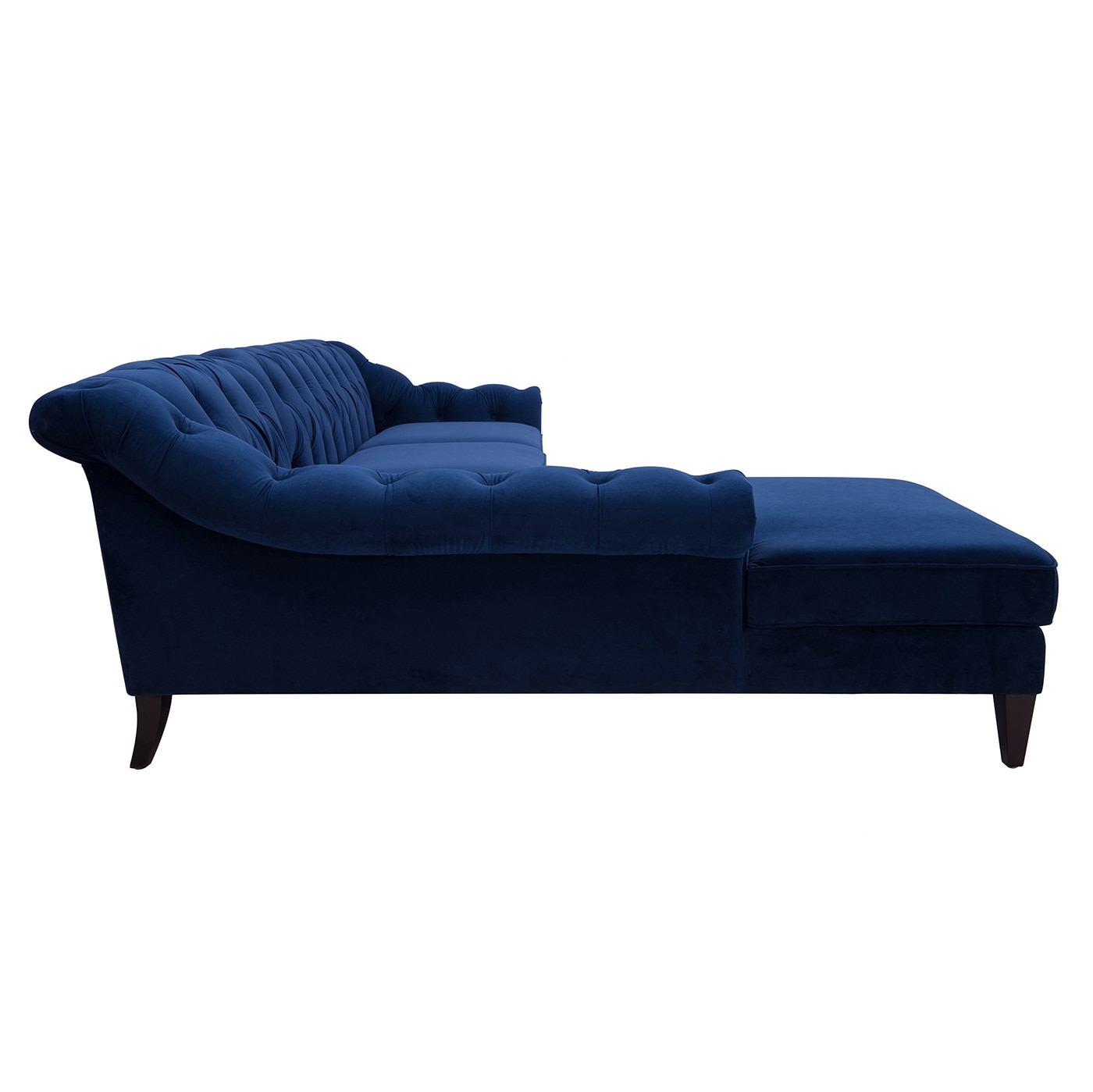 Jennifer Taylor Home Alexandra 132-in Midcentury Navy Blue Velvet 4 ...