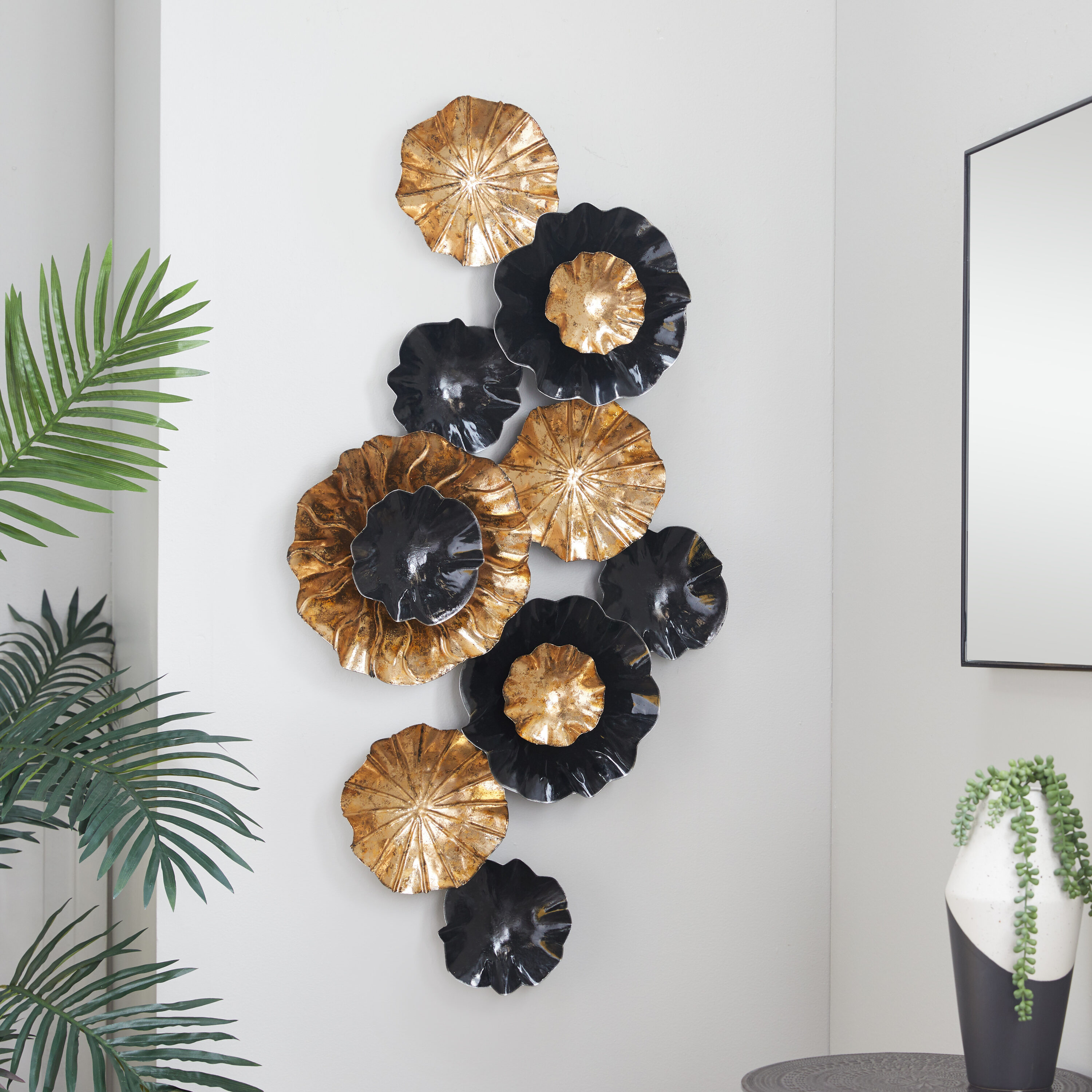 Grayson Lane 83130 46-Inches W x 24.0-Inches H Metal Plate with Textured Pattern Abstract Wall sculpture
