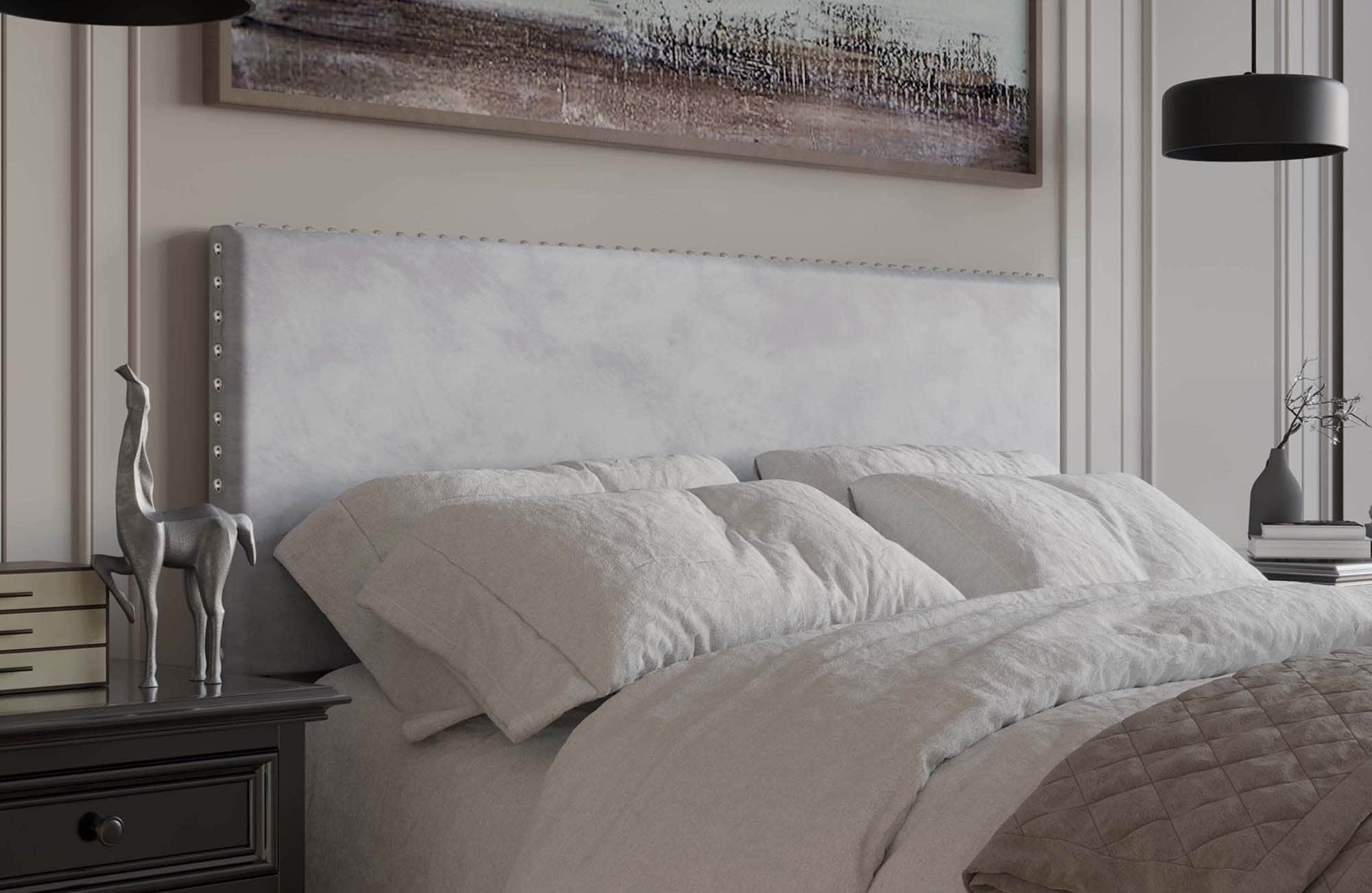 CasePiece C8376TUHB-SGY-VV Silver Grey Twin Velvet Upholstered Headboard