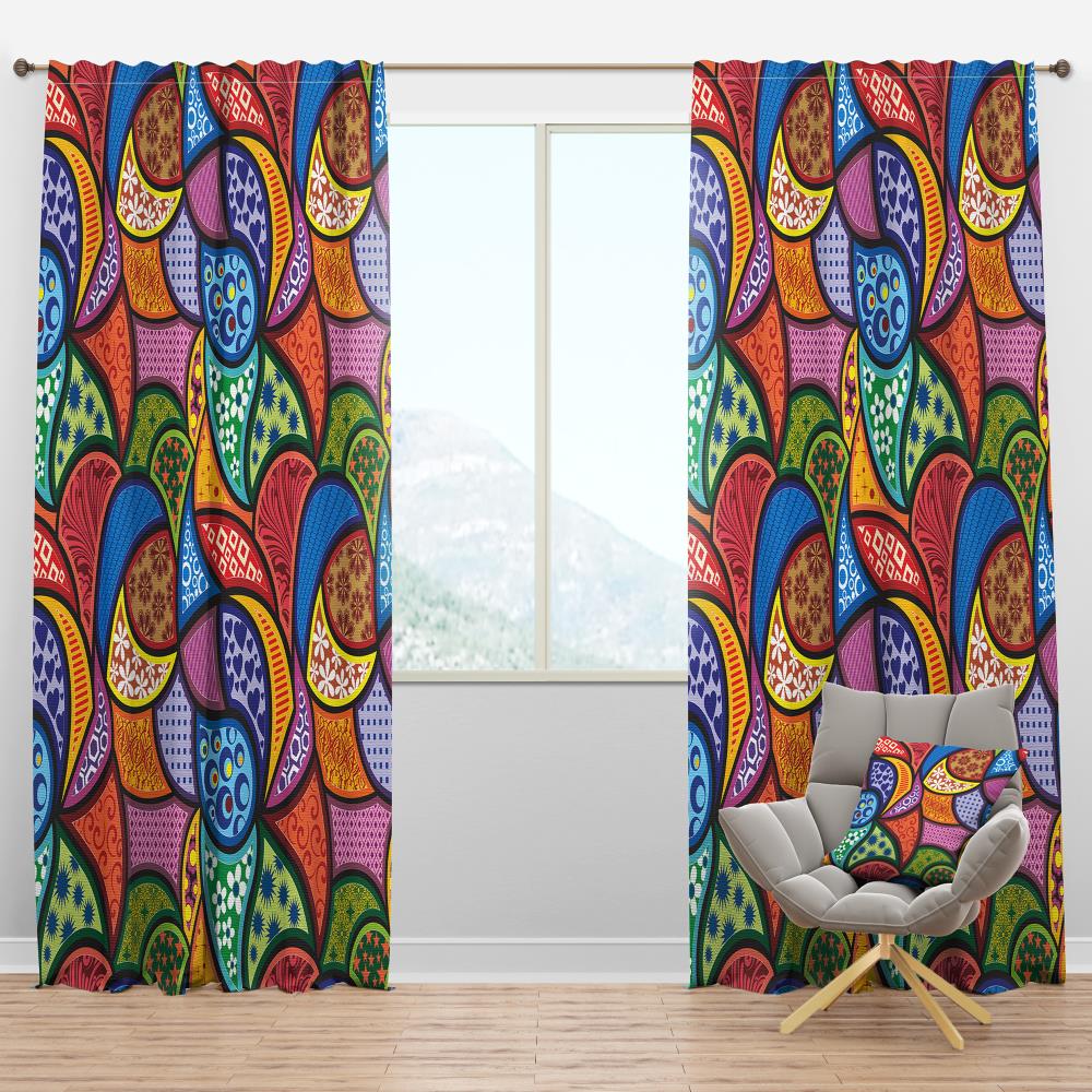 Designart CTN18850-52-120 120-Inches Blue Room darkening Thermal lined Rod pocket Single curtain panel