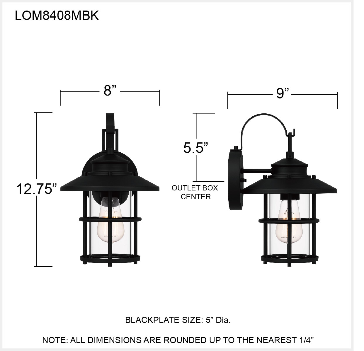 Quoizel LOM8408MBK Outdoor-Wall-Lighting - View #5