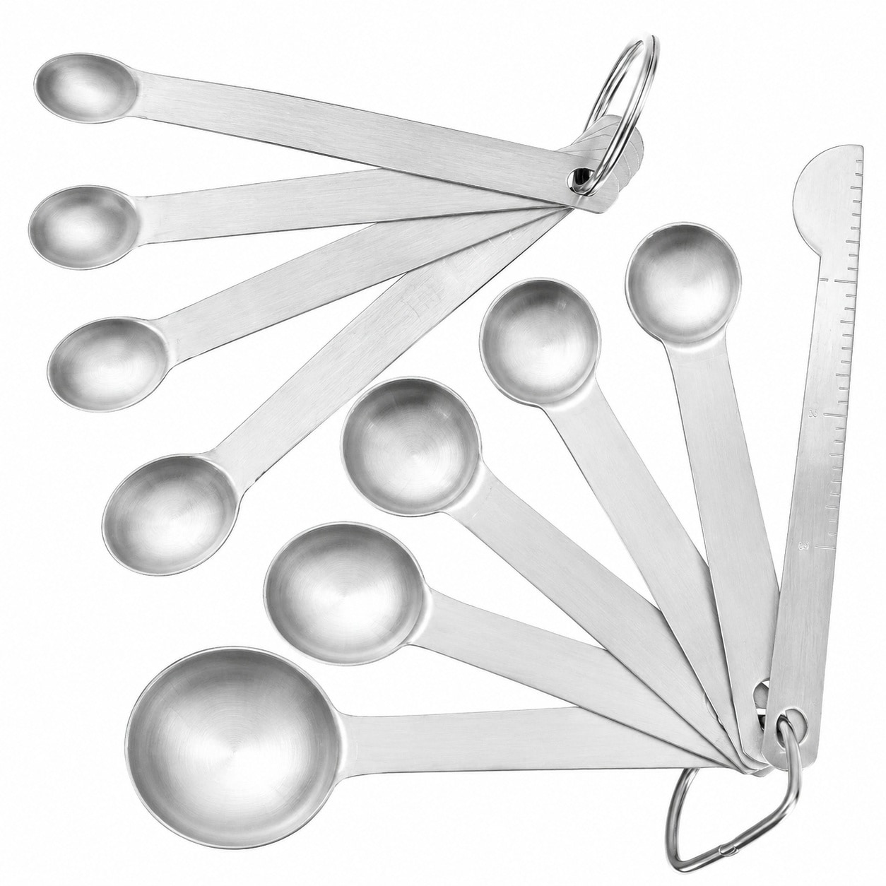 Aoibox  10 Piece Stainless Steel Stackable Measuring Spoon Set with Leveler Includes Round and Oval Heads Spoons
