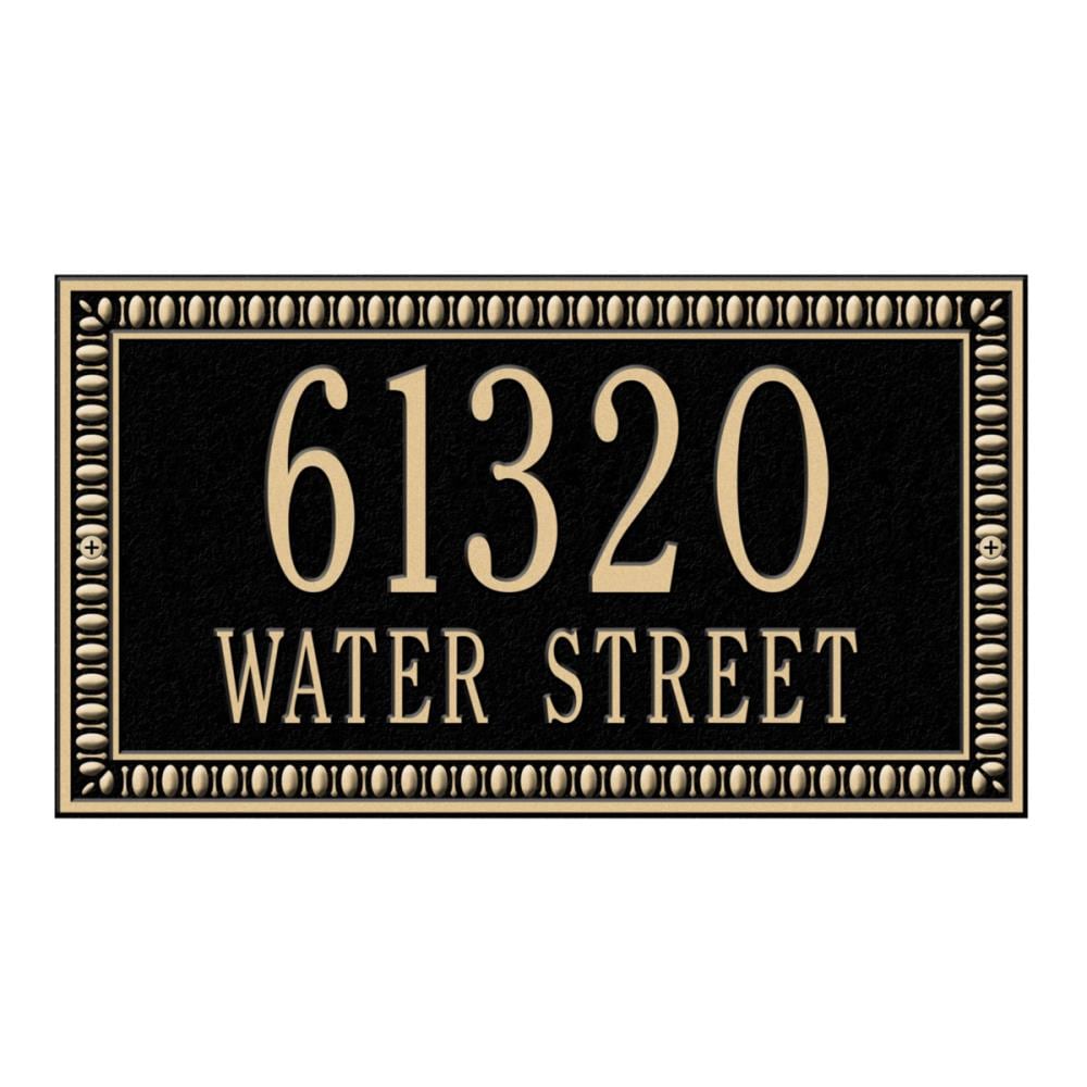 Whitehall 6132BG 7-1/4-in H x 13-in W Black/gold Aluminum Address plaque