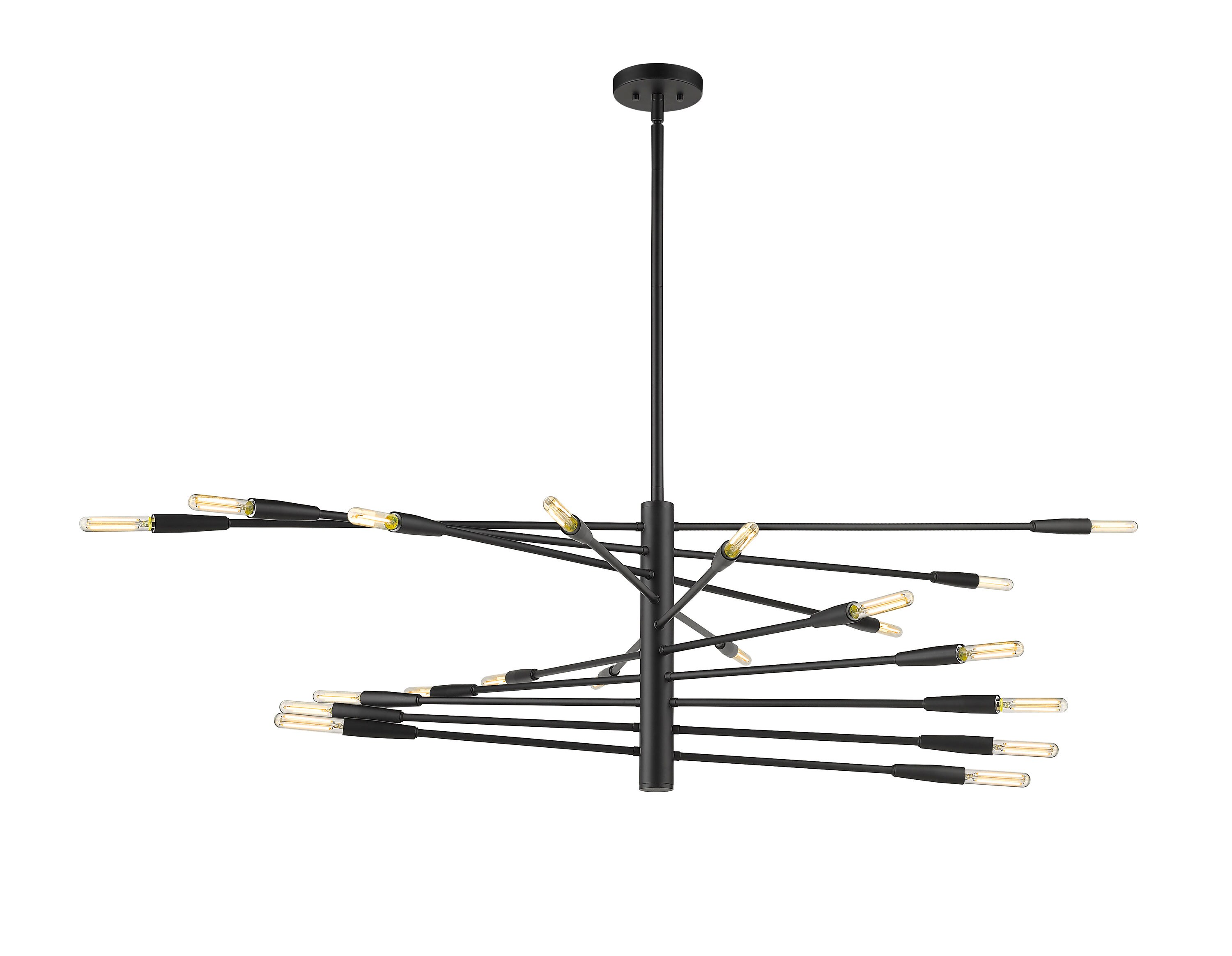 Ascension Matte Black 60" Steel 20-Light Chandelier