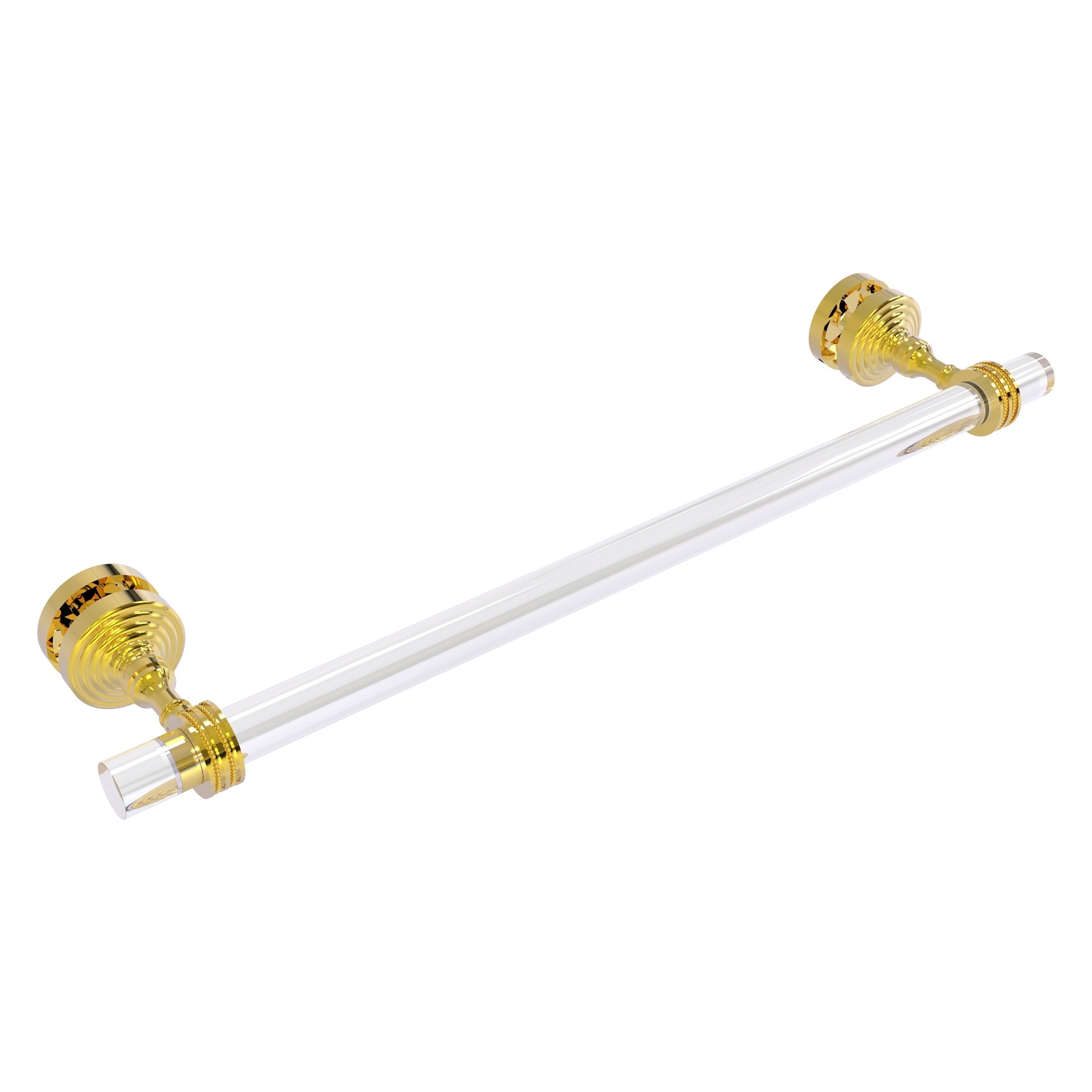 Allied Brass PG-41D-SM-18-PB Pacific Grove 18-in Polished Brass Wall mount Double Towel Bar