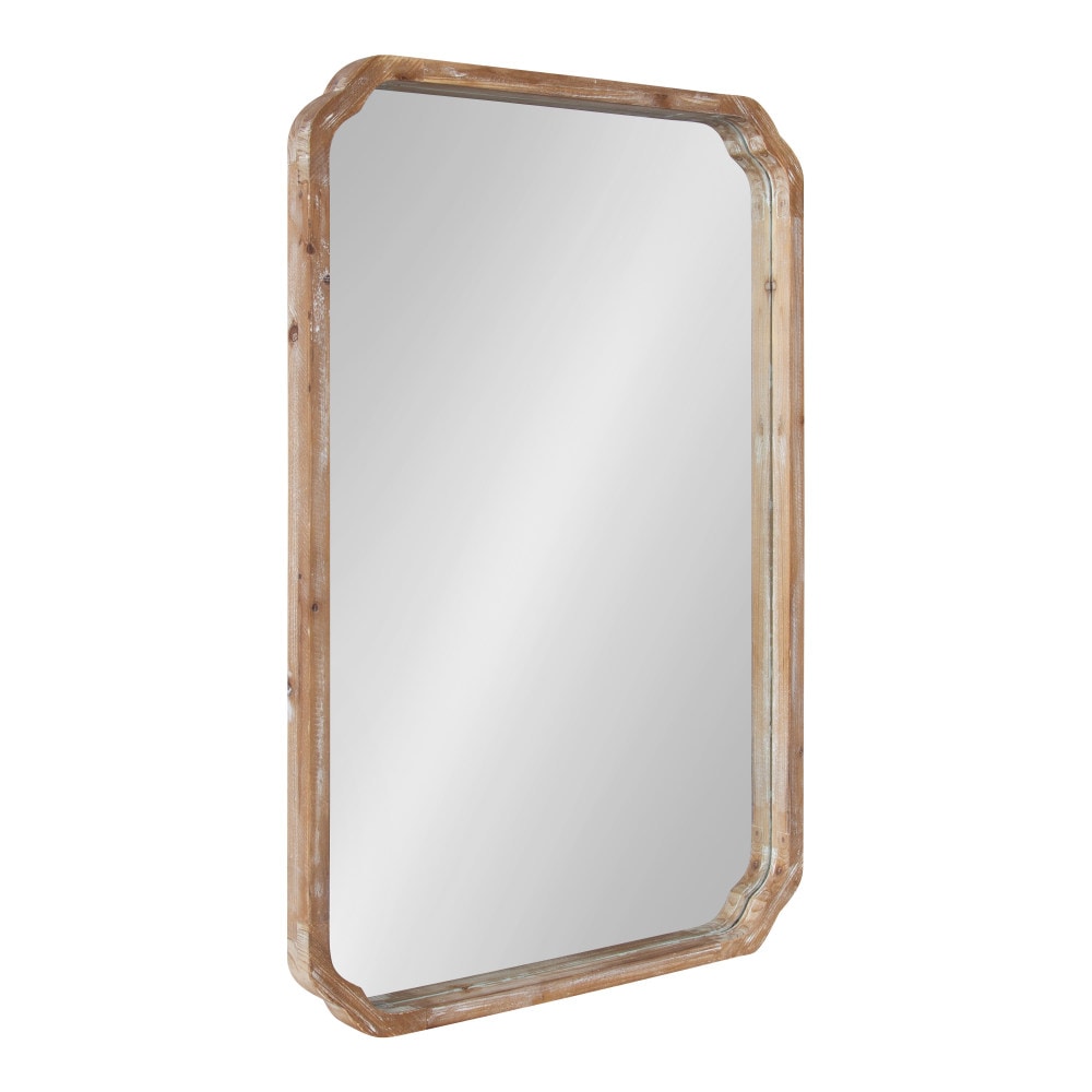 Kate and Laurel 221105 Marston 24.00-in W x 36.00-in H Rectangle Rustic Brown Framed Wall Mirror