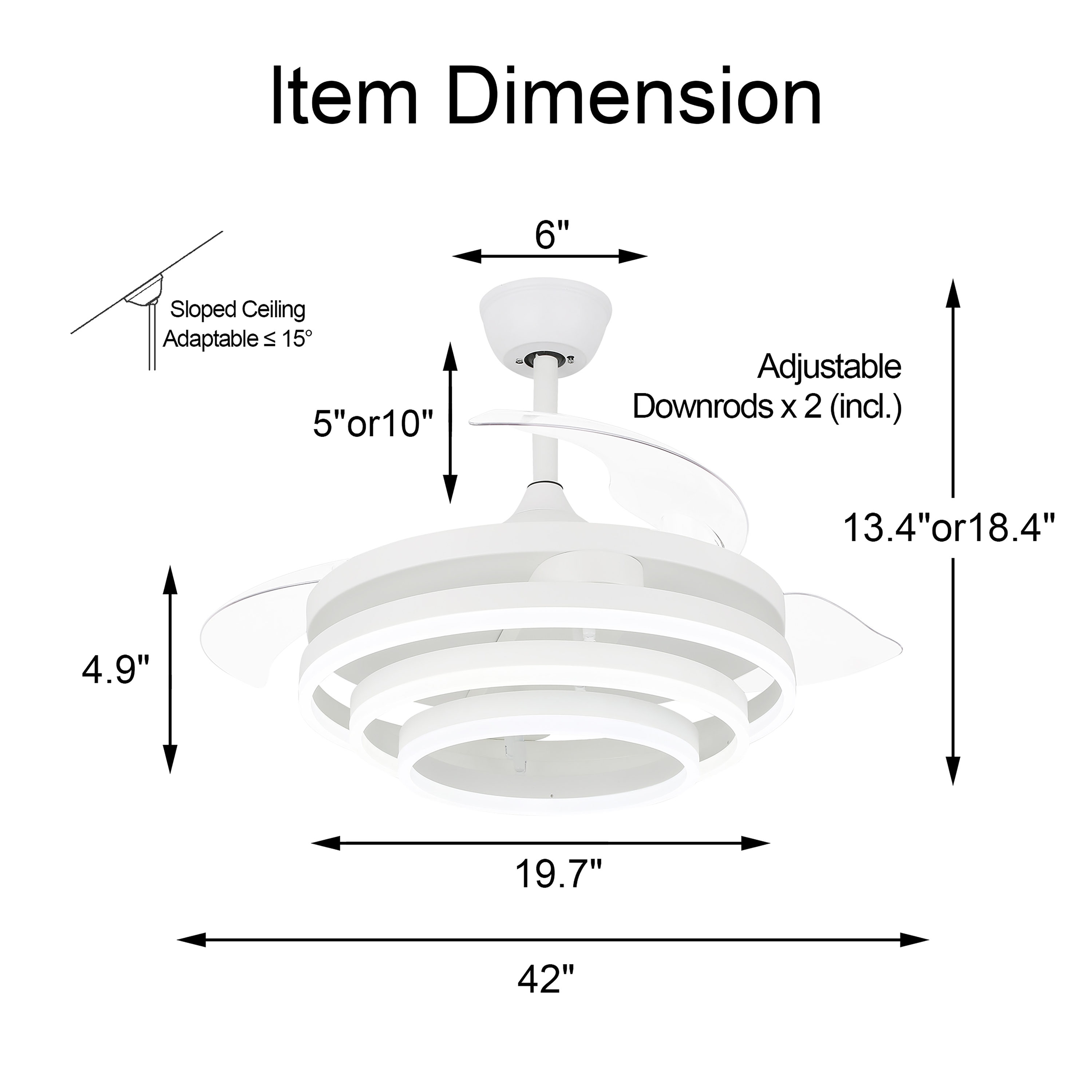 Bella Depot DC4264-W Ceiling-Fans - View #9