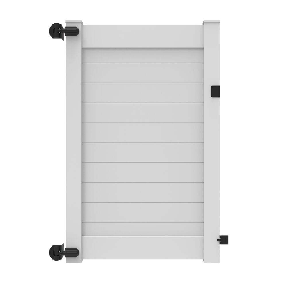 Freedom 73045551 Barington/Newbeck 6-ft H x 4-ft W White Privacy Vinyl Flat-top Fence gate kit (Unassembled)
