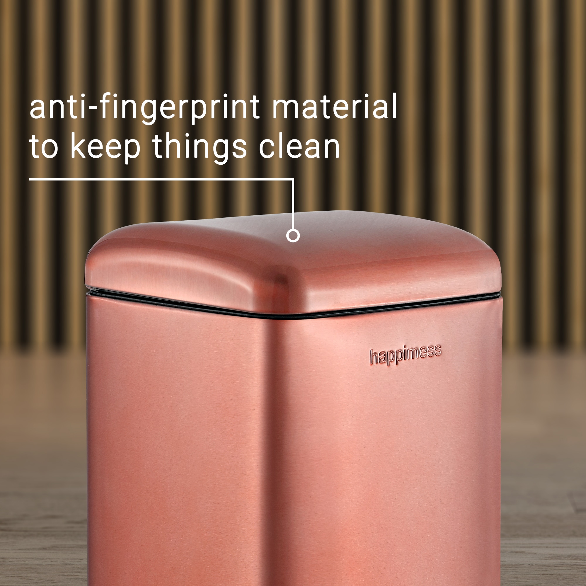 happimess 3.2-Gallons Rose Gold Steel Kitchen Trash Can with Lid Indoor in  the Trash Cans department at