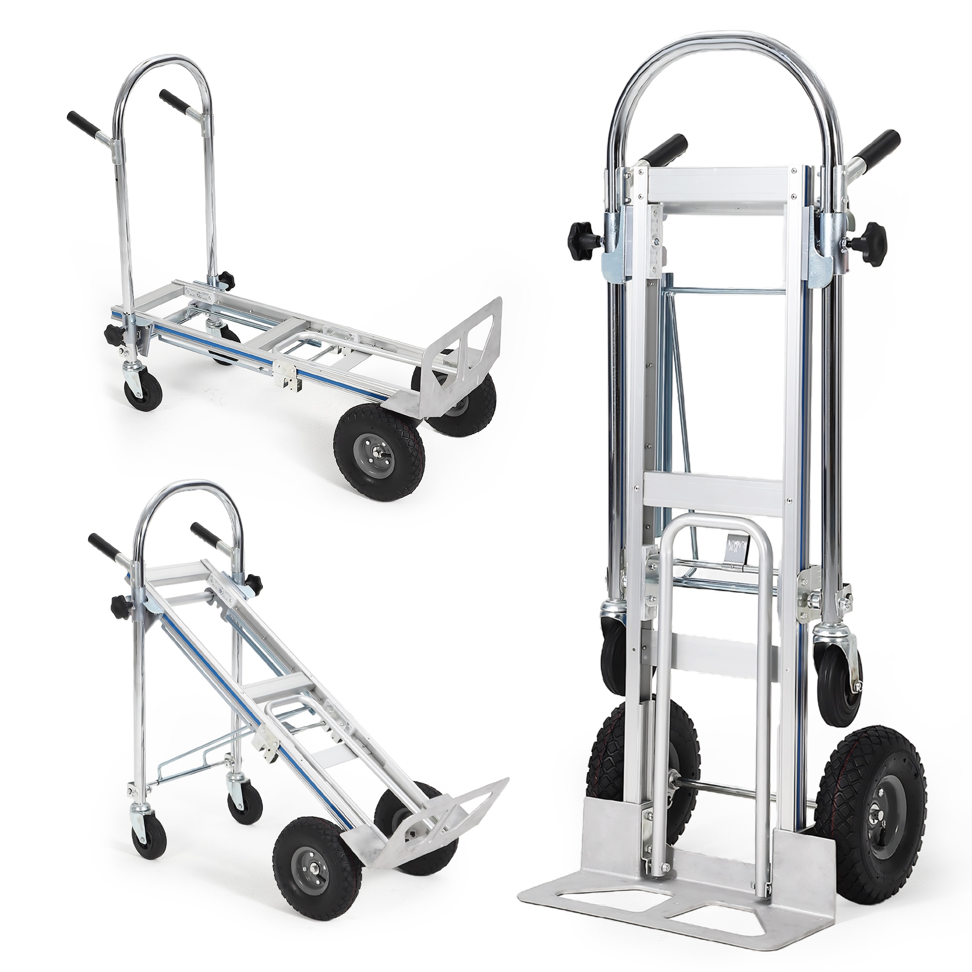GarveeLife 3-in-1 Convertible Aluminum Hand Truck Dolly 1000 lbs Heavy Duty Folding Moving Cart