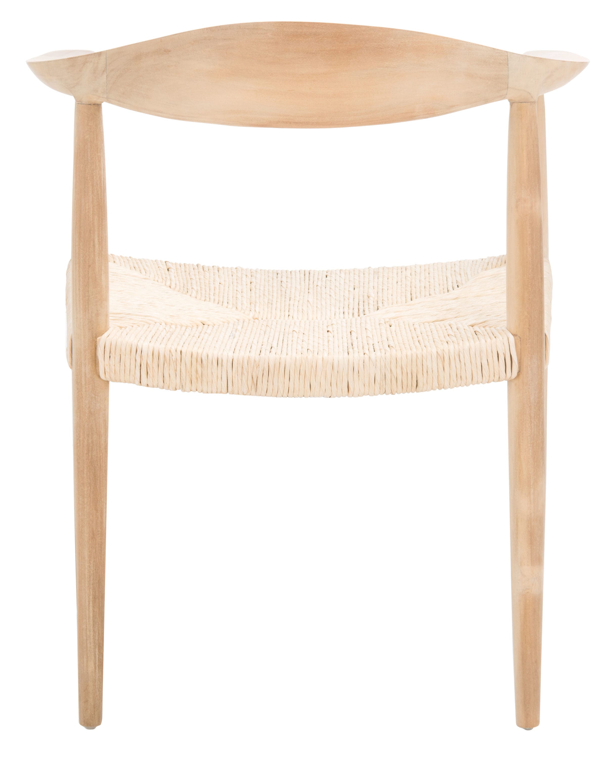 Mid-Century Teak and Twisted Rattan 33" Accent Chair