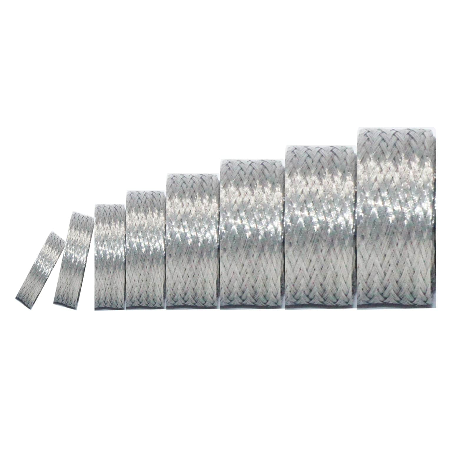 Aoibox  Tinned Copper Braided Loom Sleeve 5 16 in 0 20 in ID Expandable EMI RFI Shielding Sleeve 16 ft Wire Metal