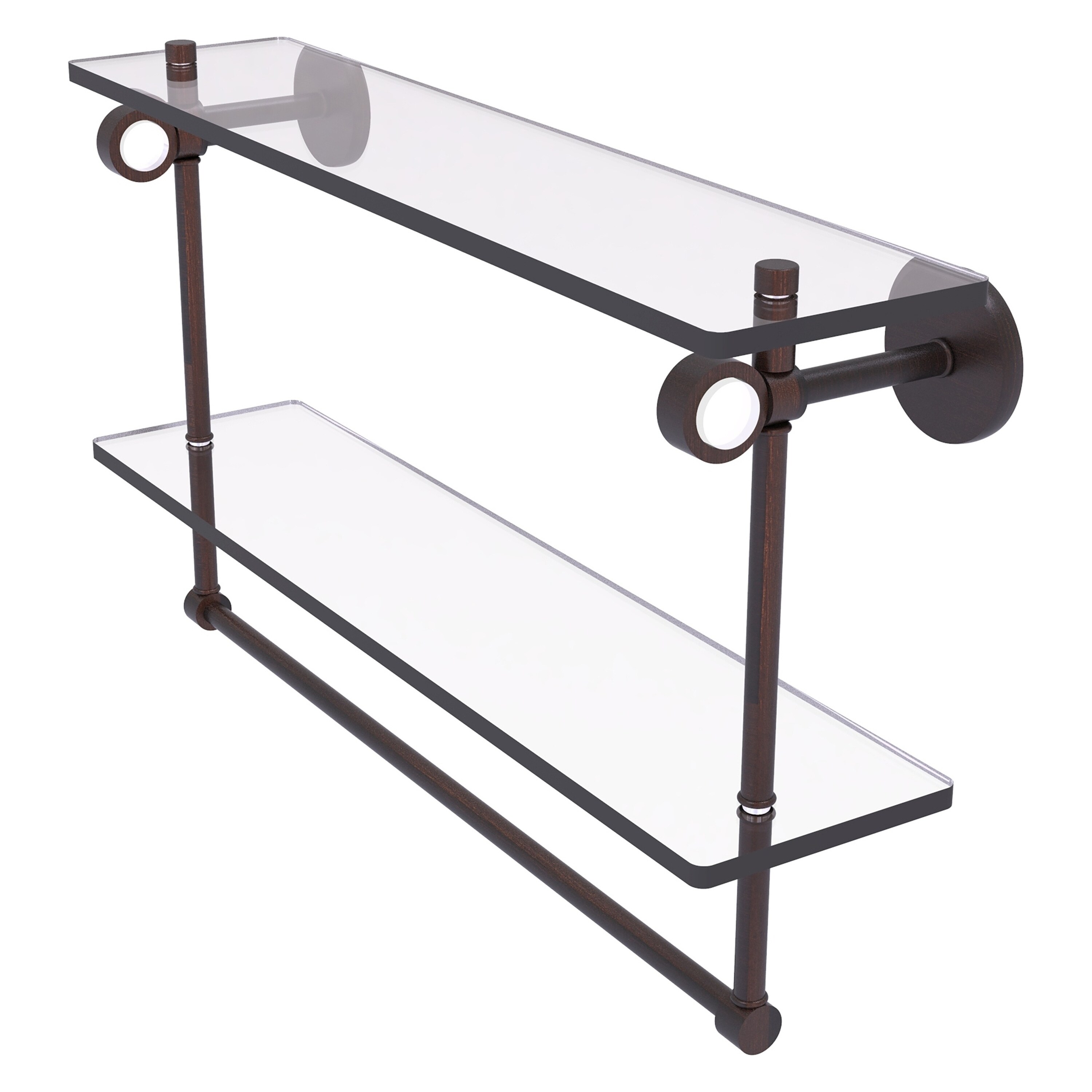 Allied Brass CV-2TB-22-VB Clearview Venetian Bronze 2 -Tier Wall mount Bathroom Shelf ( 22-in x 12.8-in x 5-in )